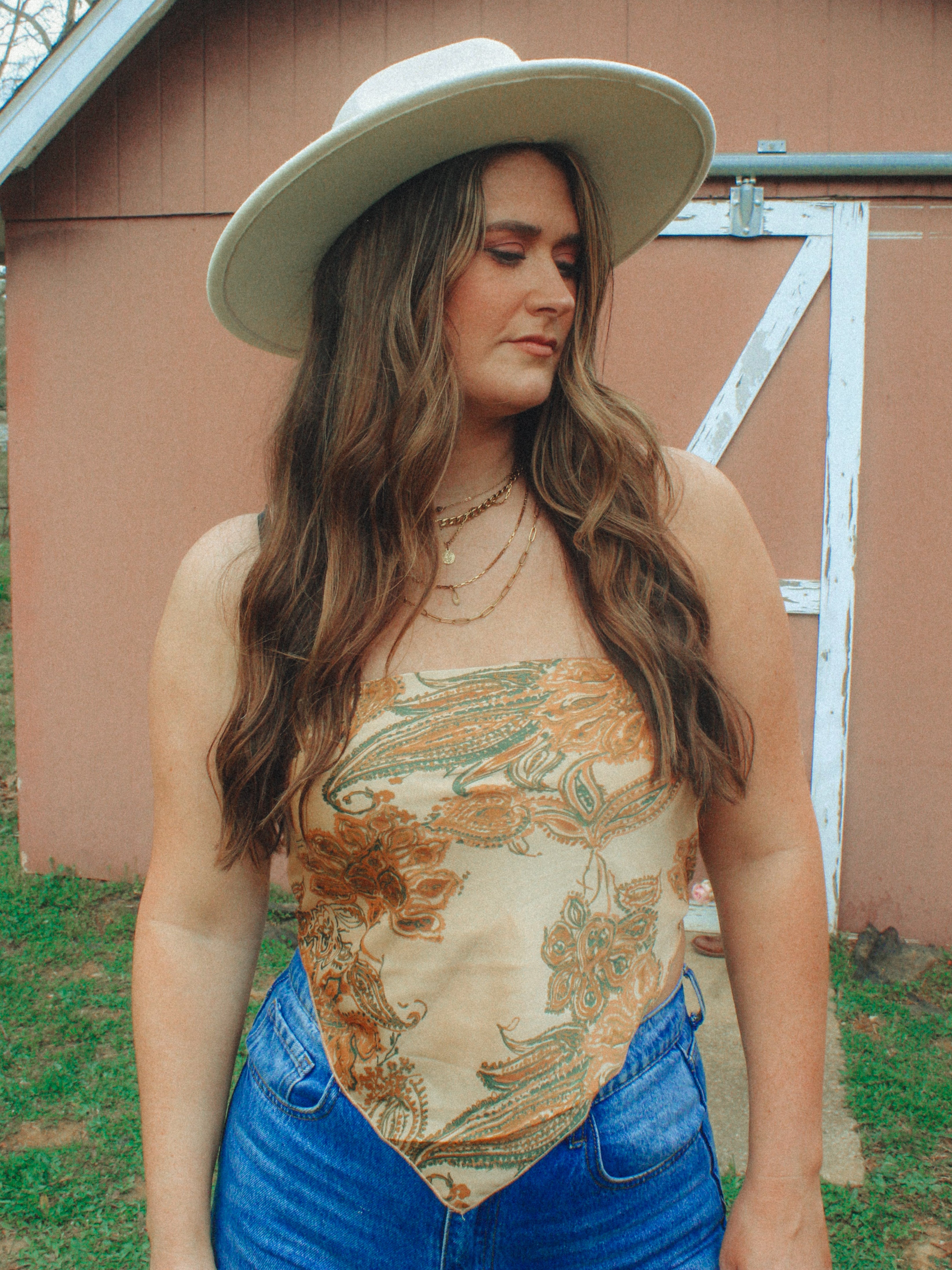 Paisley Satin Bandana Top