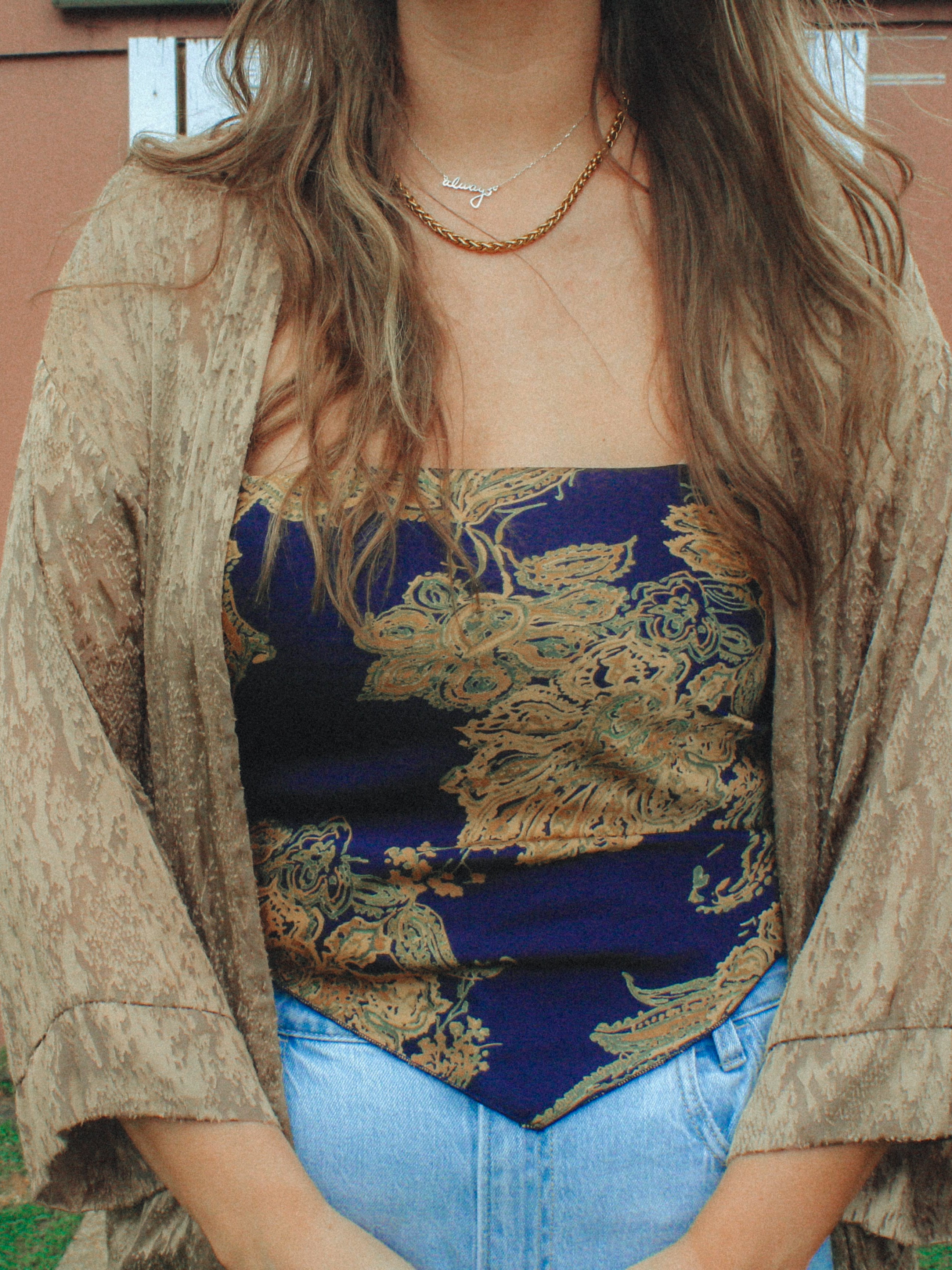 Paisley Satin Bandana Top