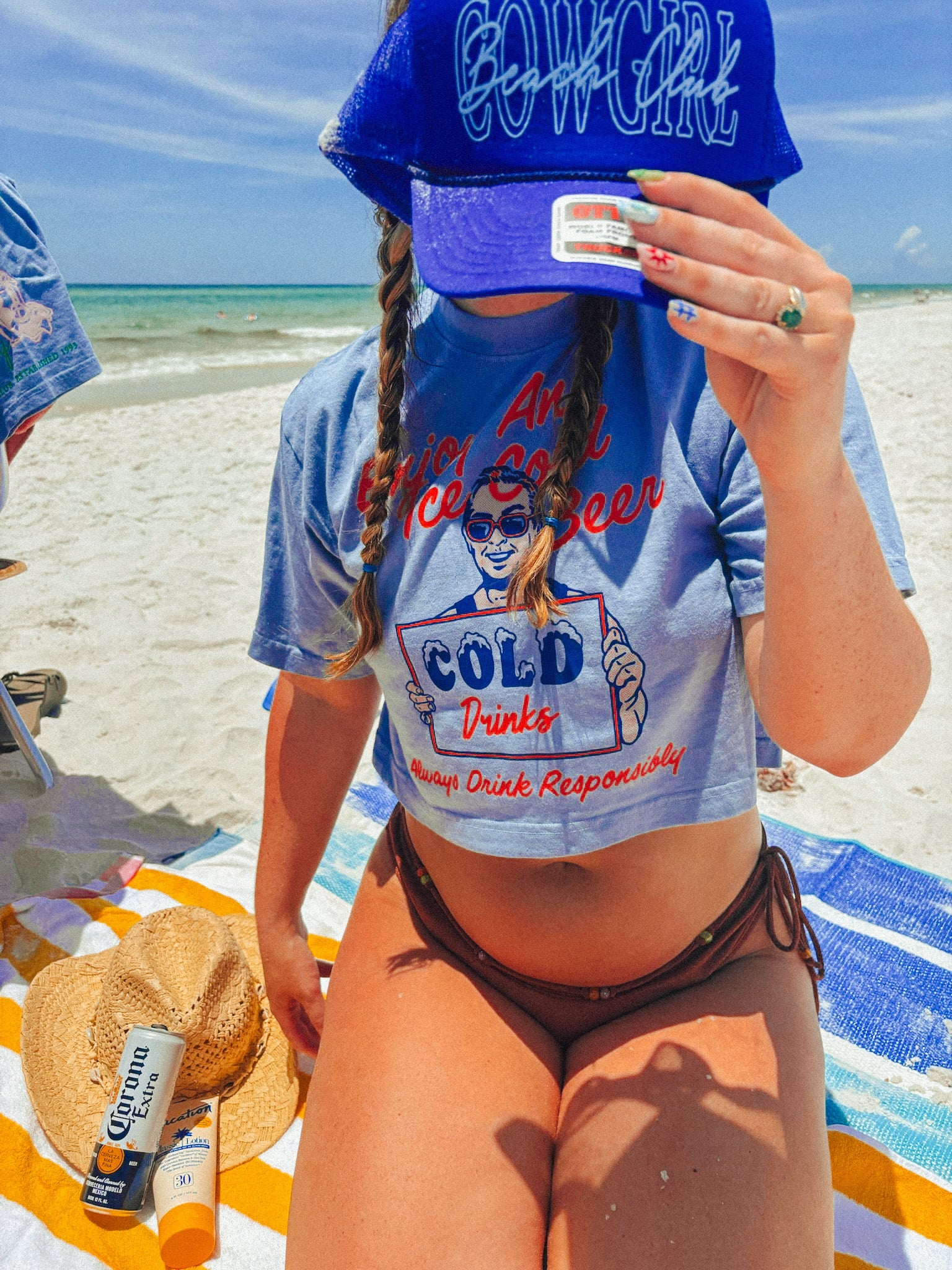 Underground Original Design: Enjoy An Iced Cold Beer Cropped T-Shirt