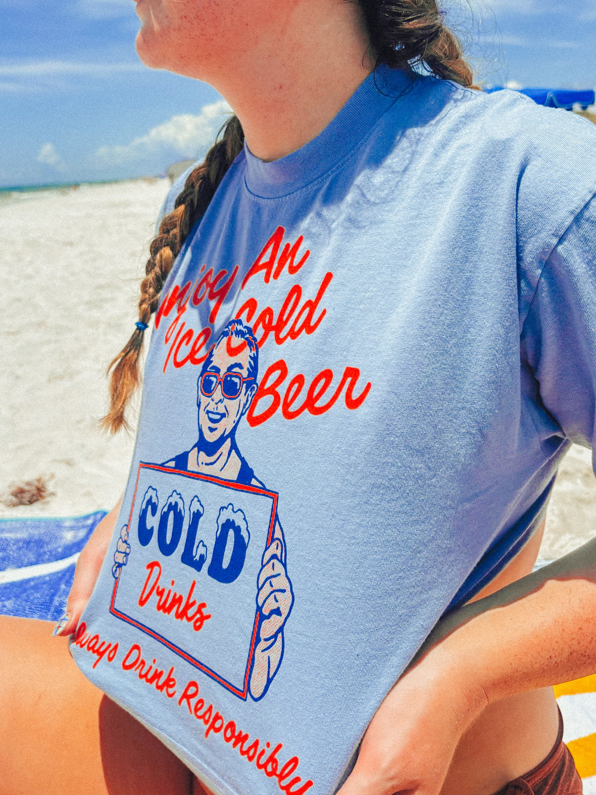 Underground Original Design: Enjoy An Iced Cold Beer Cropped T-Shirt