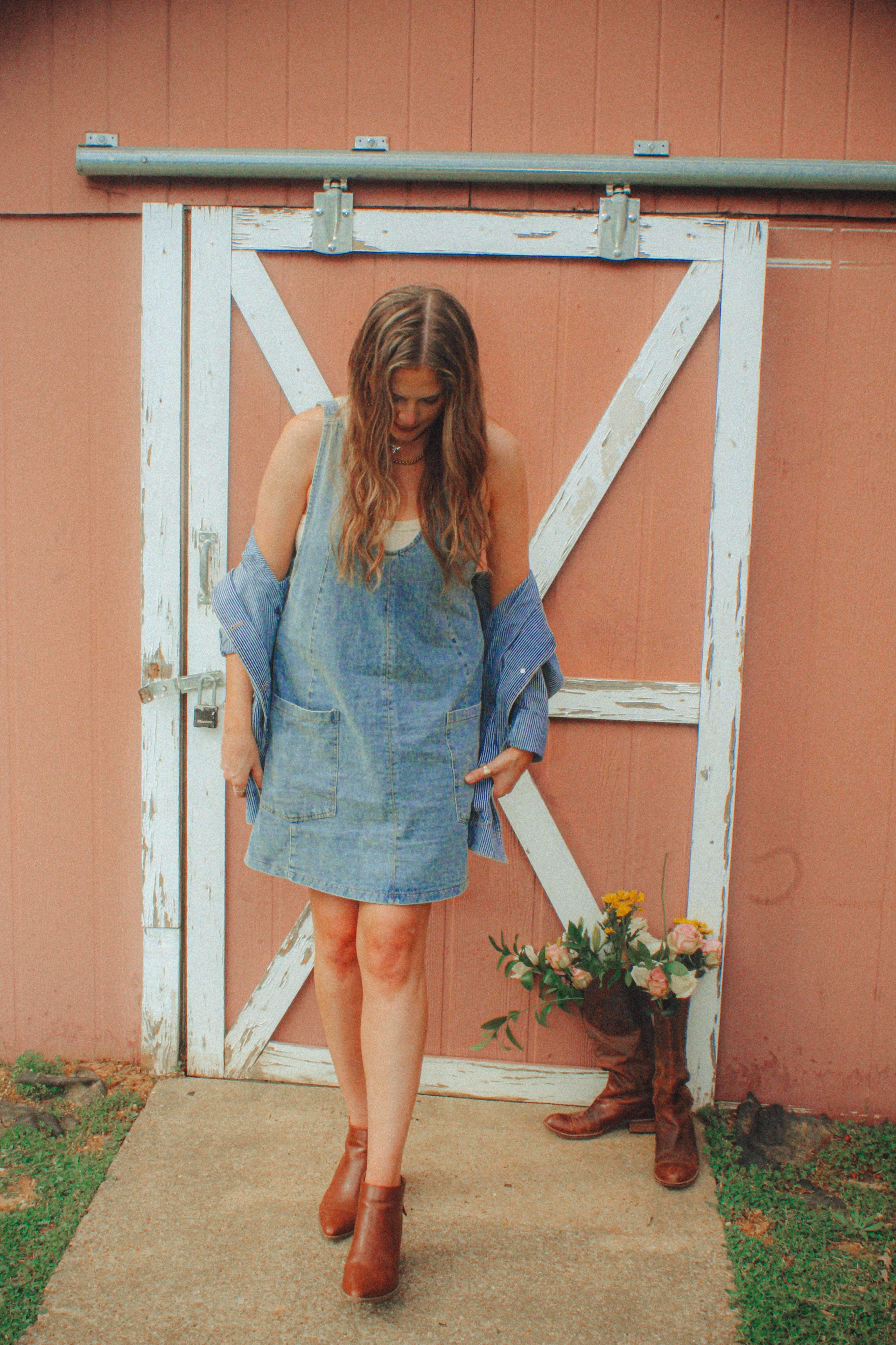Casual Denim Overall Dress