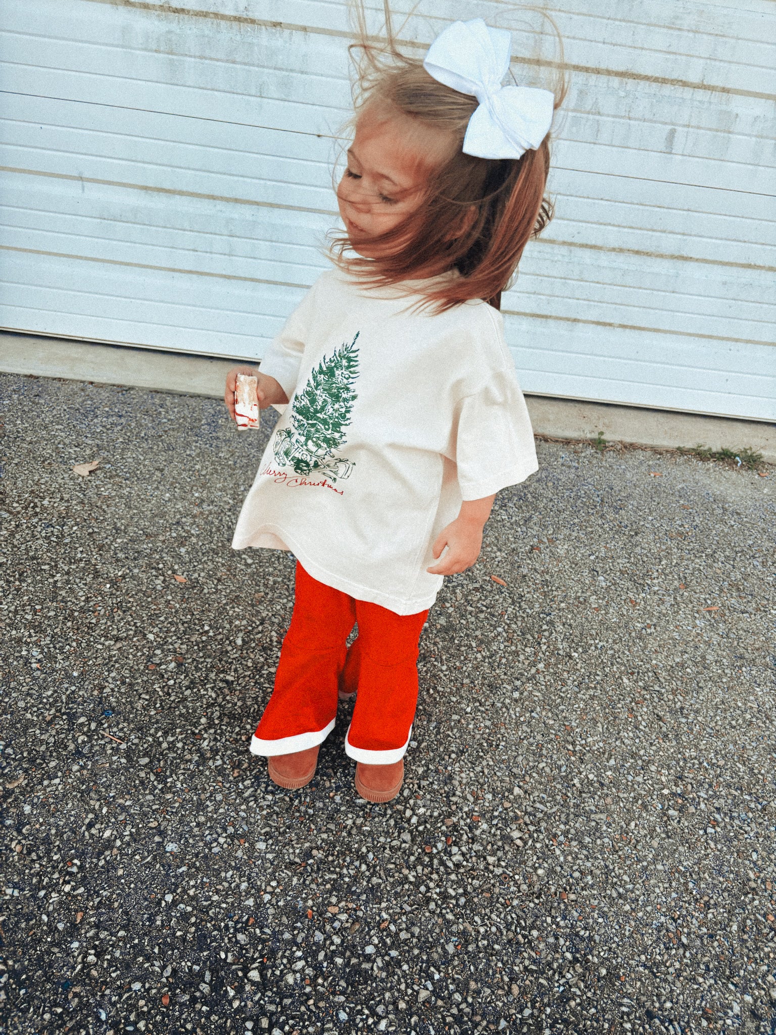 * KIDS *  Merry Christmas Tree Boxy T-Shirt