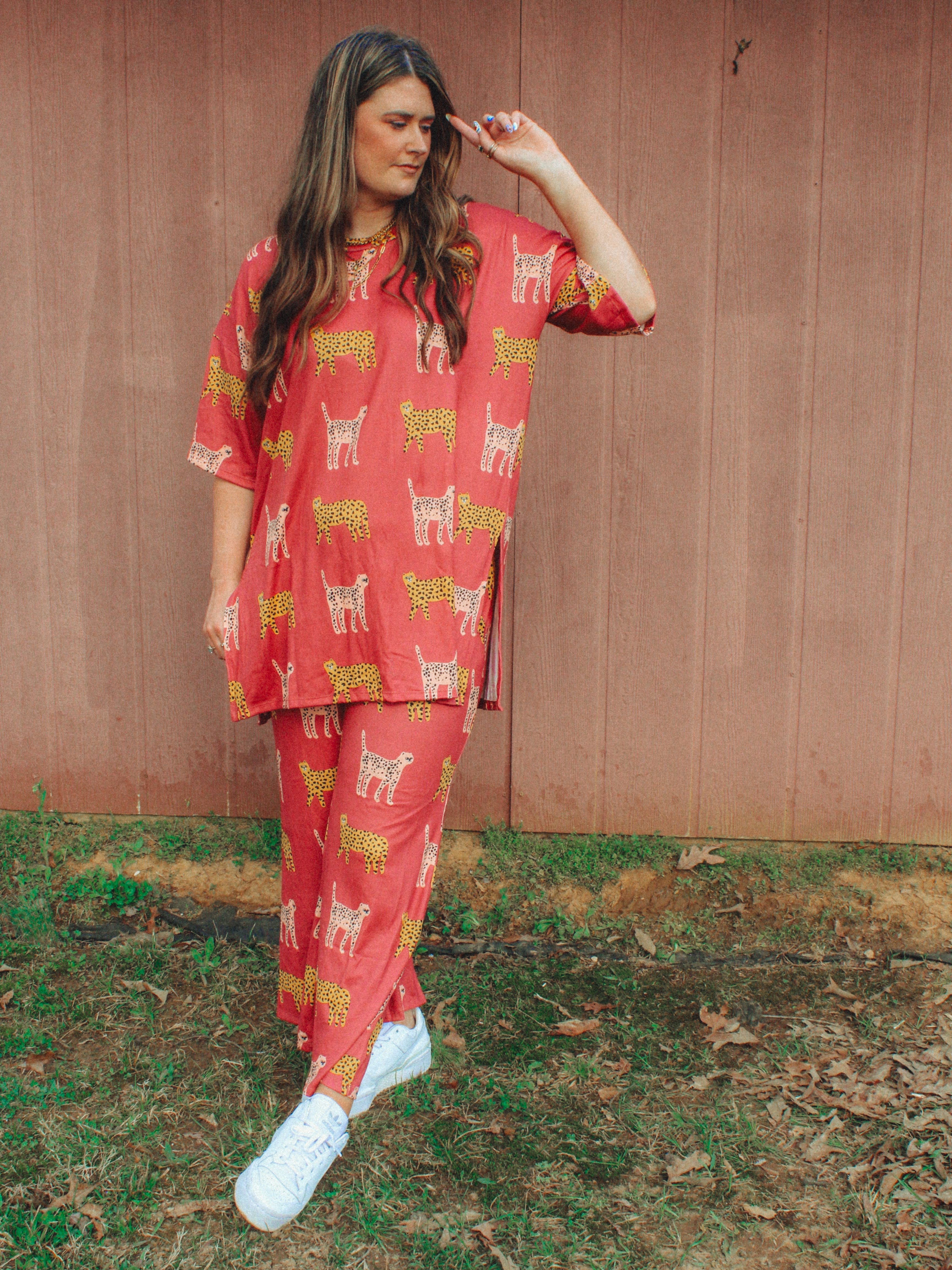Cozy Cheetah Print Two Piece Set