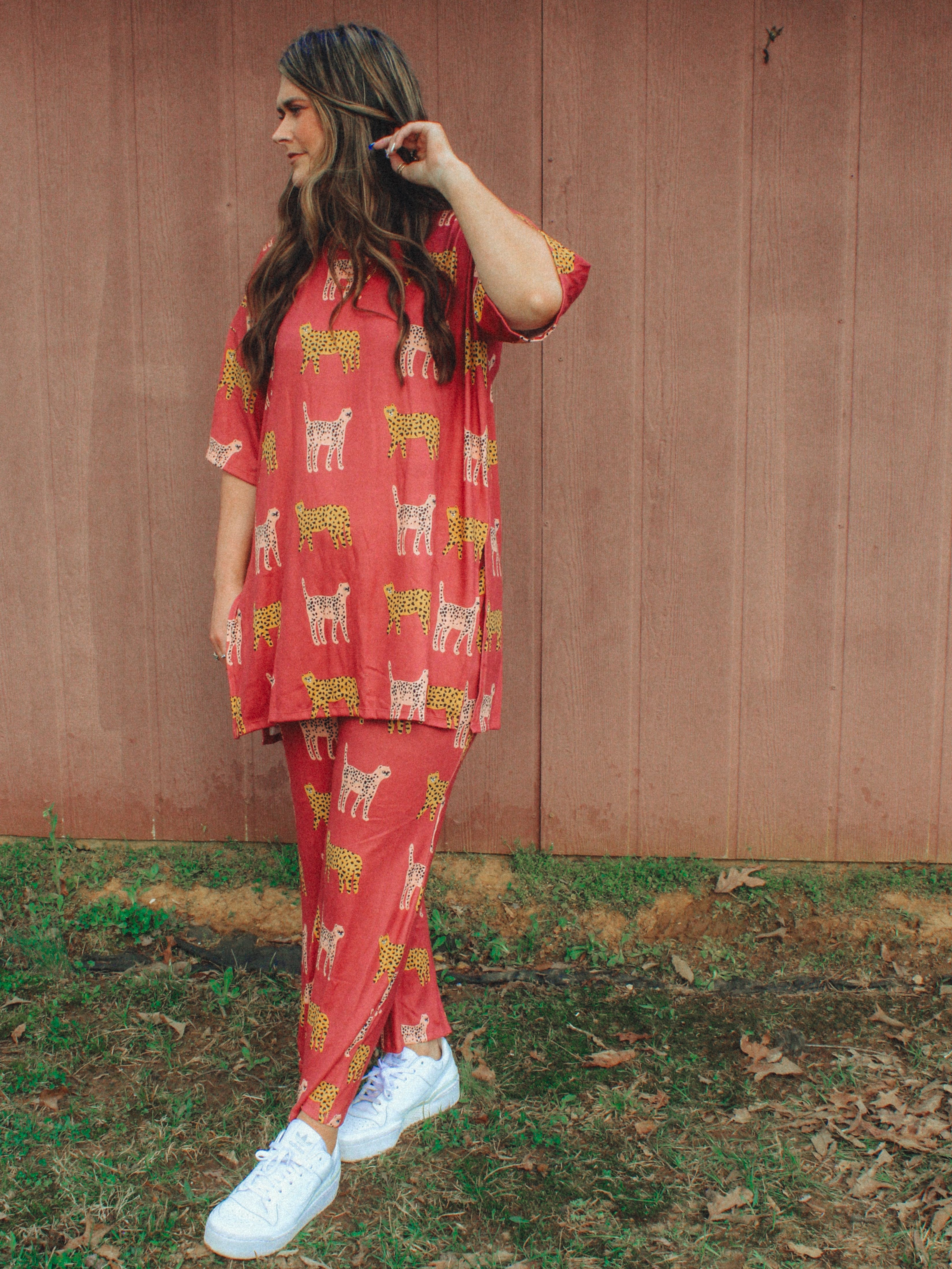 Cozy Cheetah Print Two Piece Set