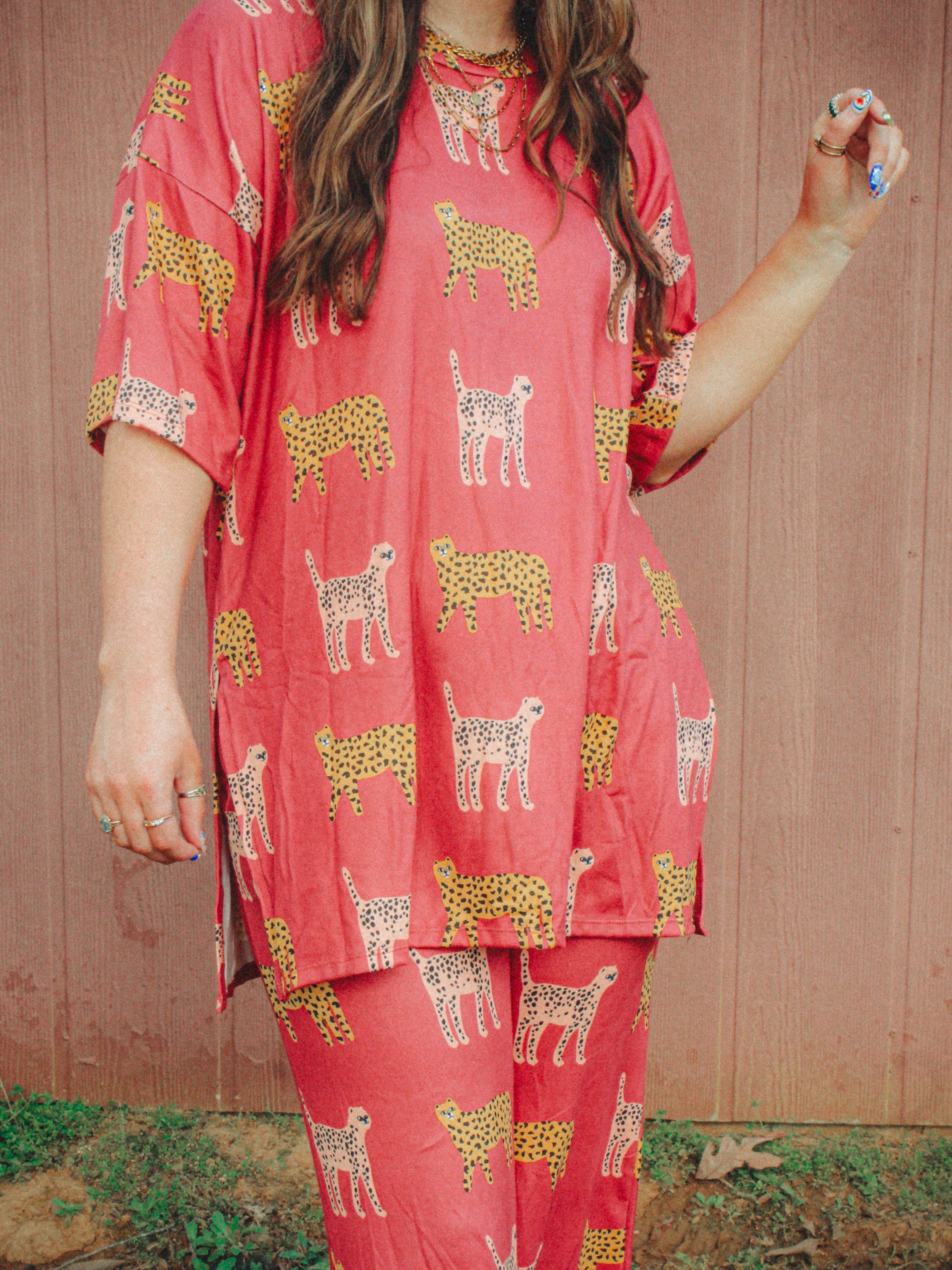 Cozy Cheetah Print Two Piece Set