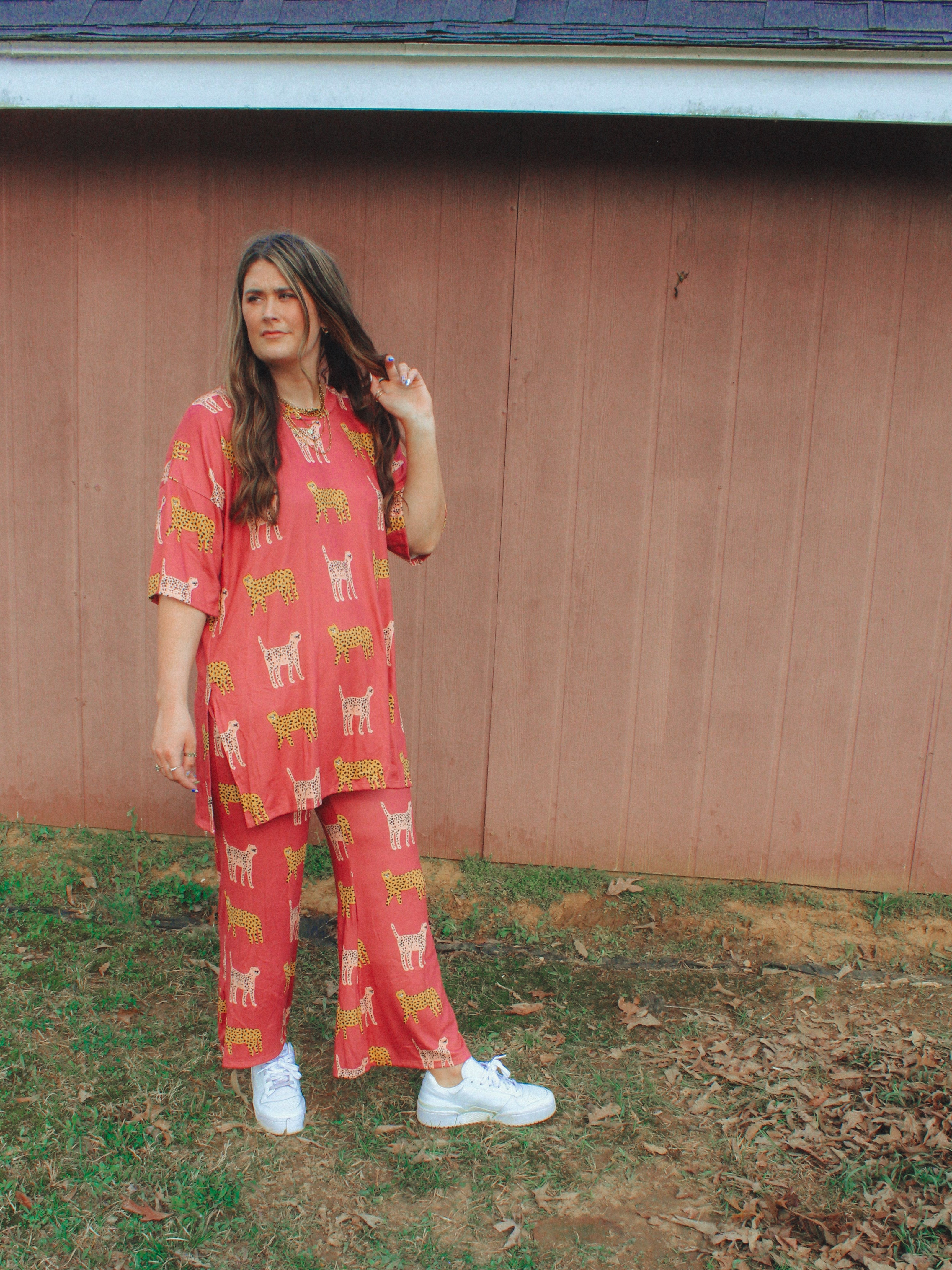 Cozy Cheetah Print Two Piece Set