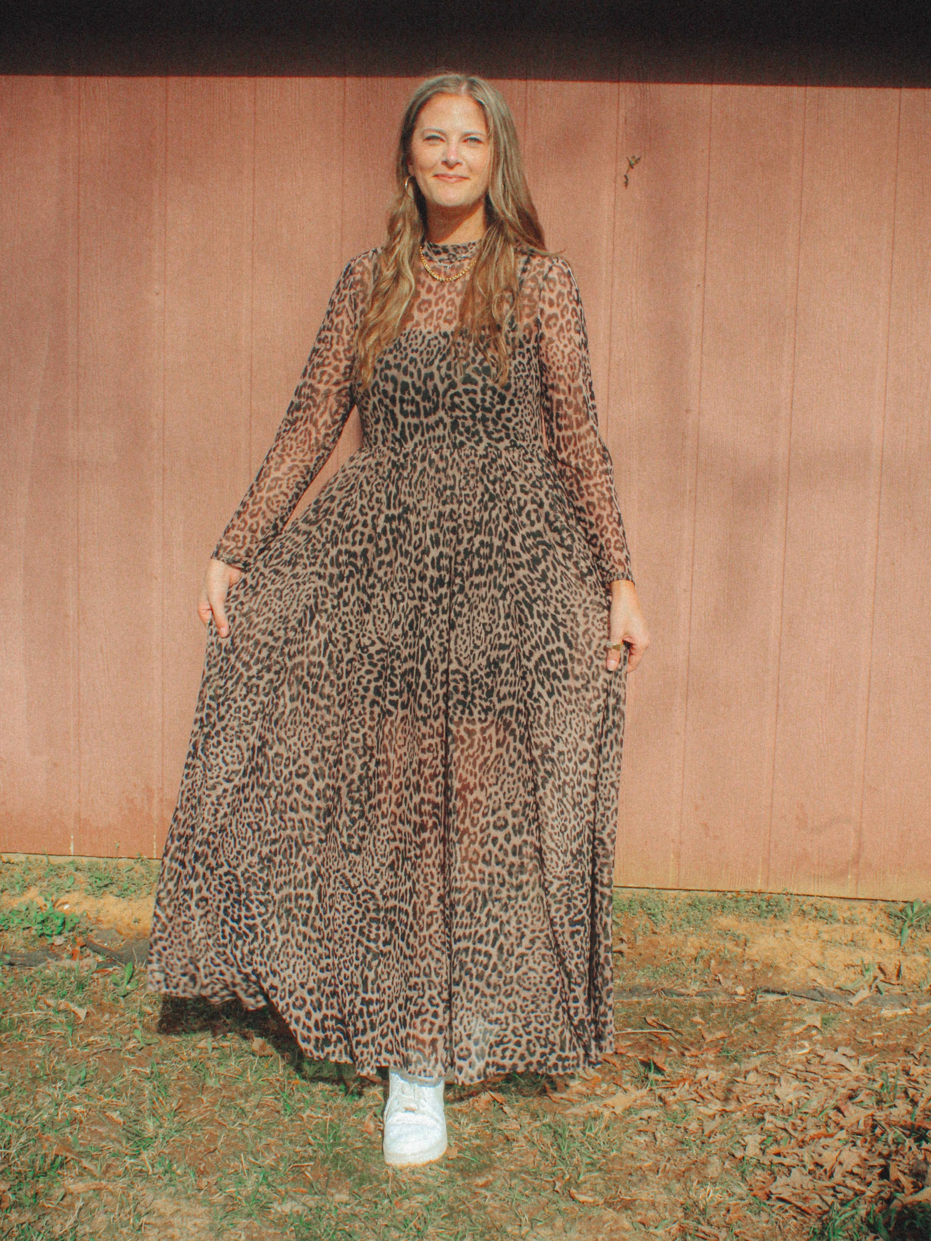 Cheetah Mesh Maxi Dress | Curvy