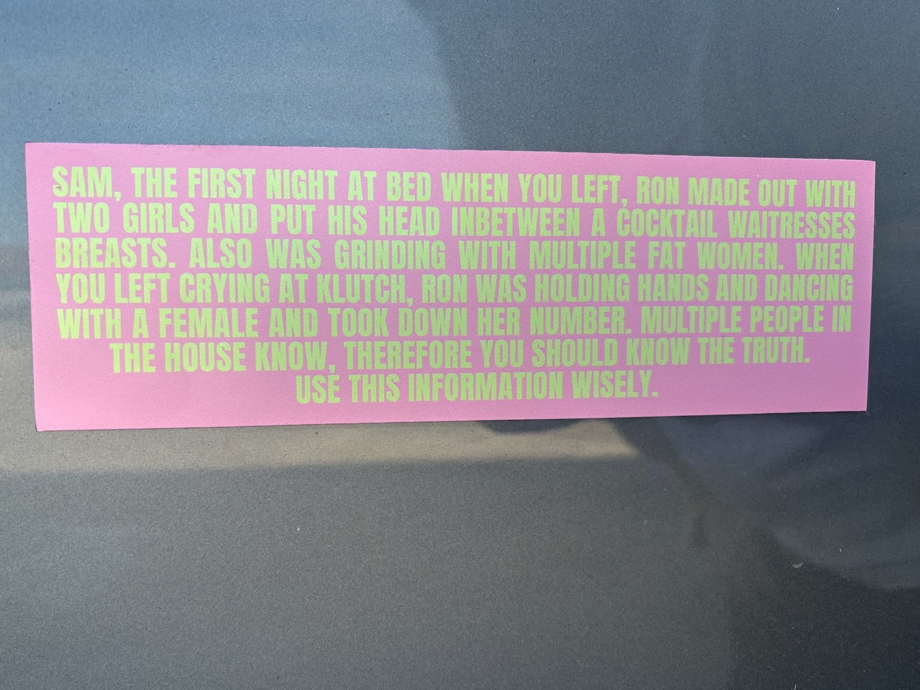 The Letter, Jersey Shore Car Magnet