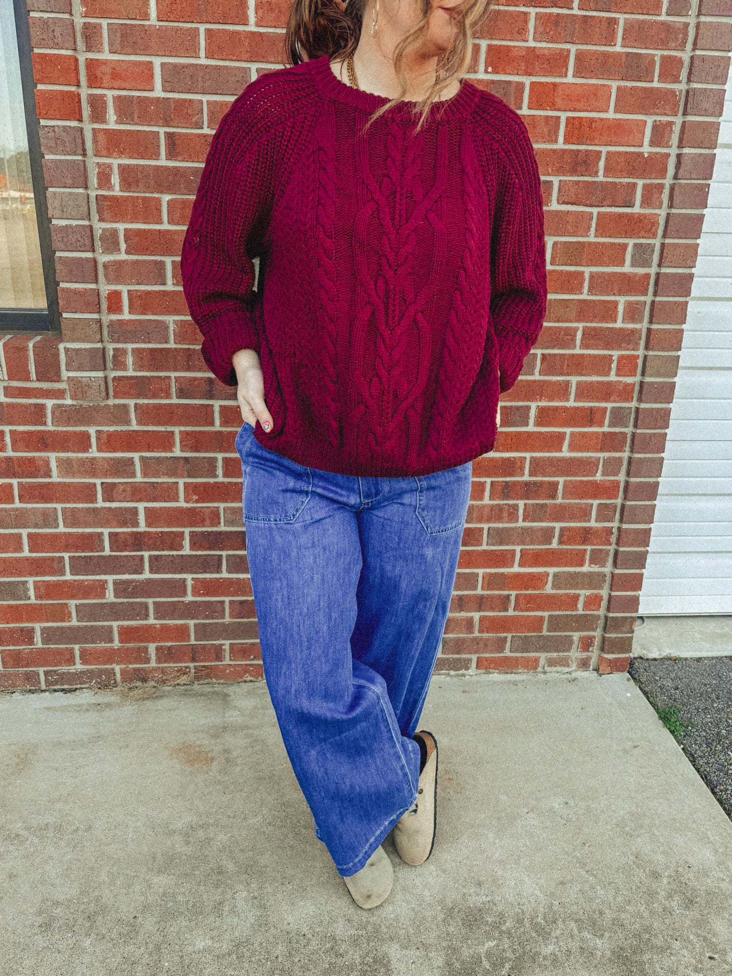 Chunky Cotton Cable Knit Sweater