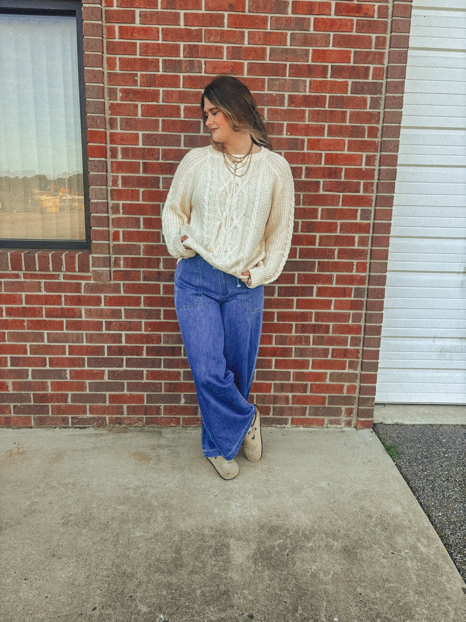 Chunky Cotton Cable Knit Sweater