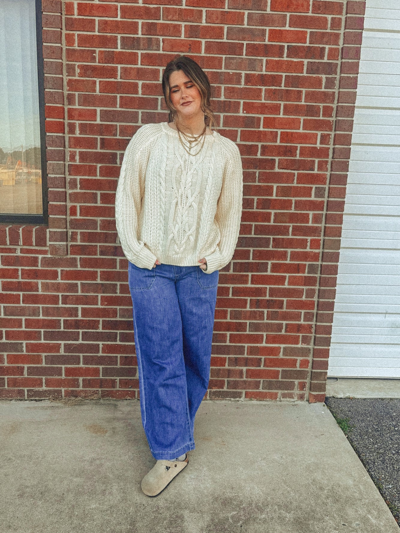 Chunky Cotton Cable Knit Sweater