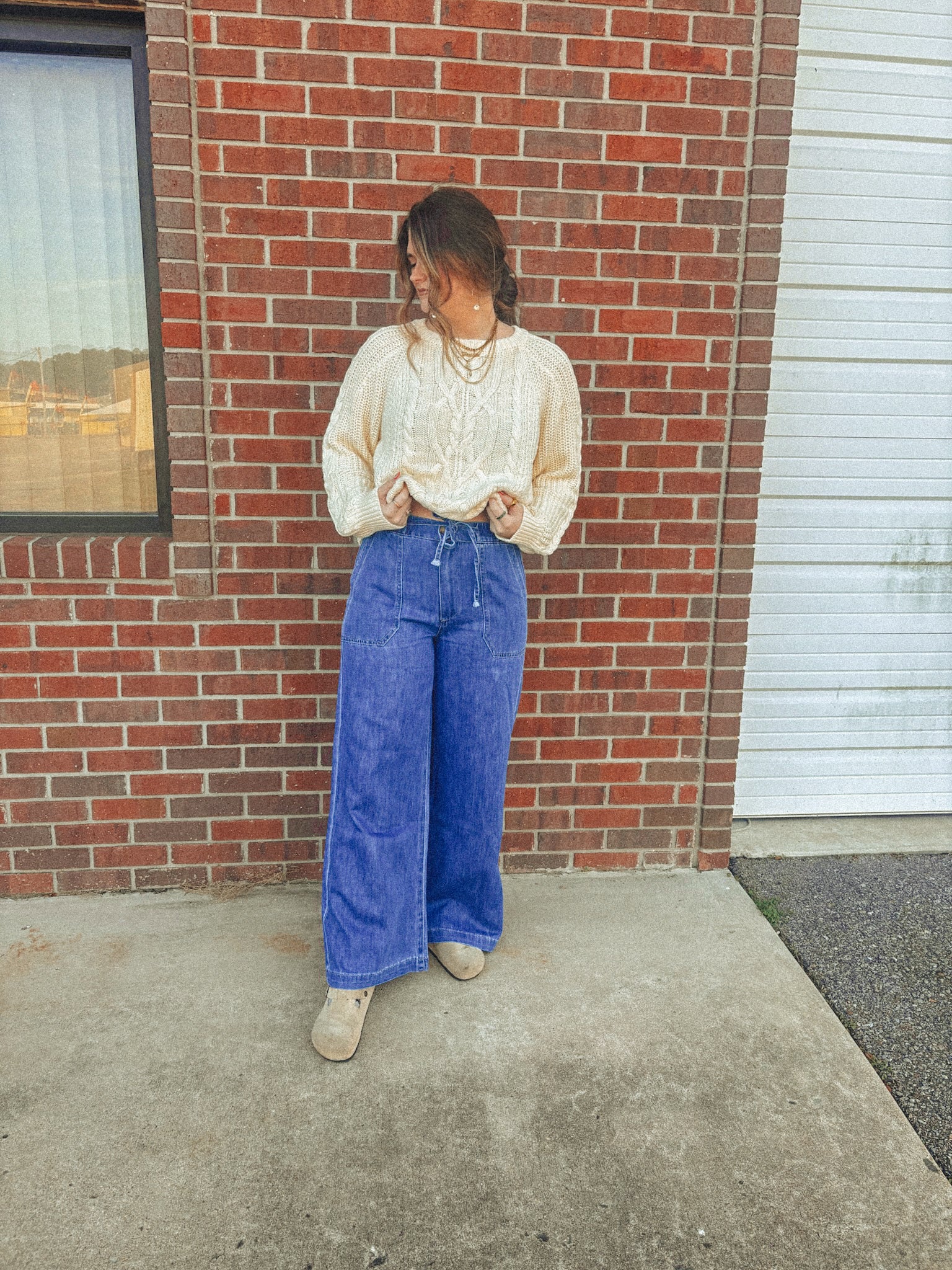 Chunky Cotton Cable Knit Sweater