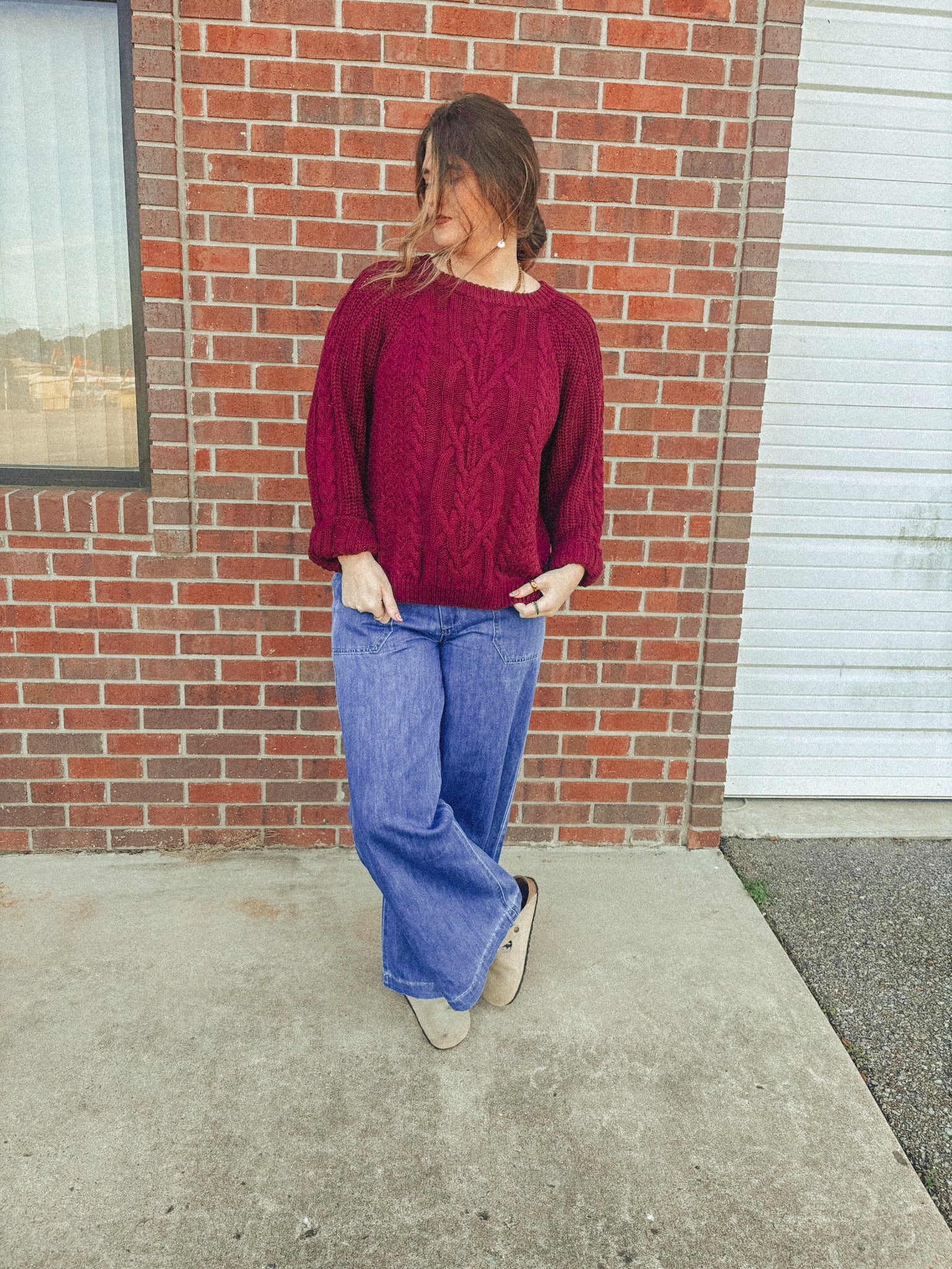 Chunky Cotton Cable Knit Sweater