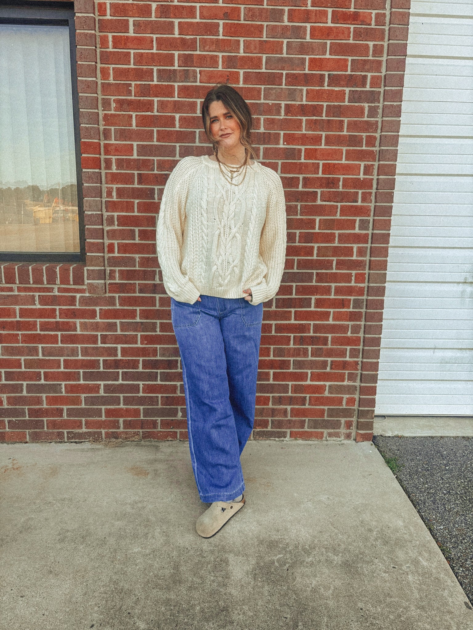 Chunky Cotton Cable Knit Sweater