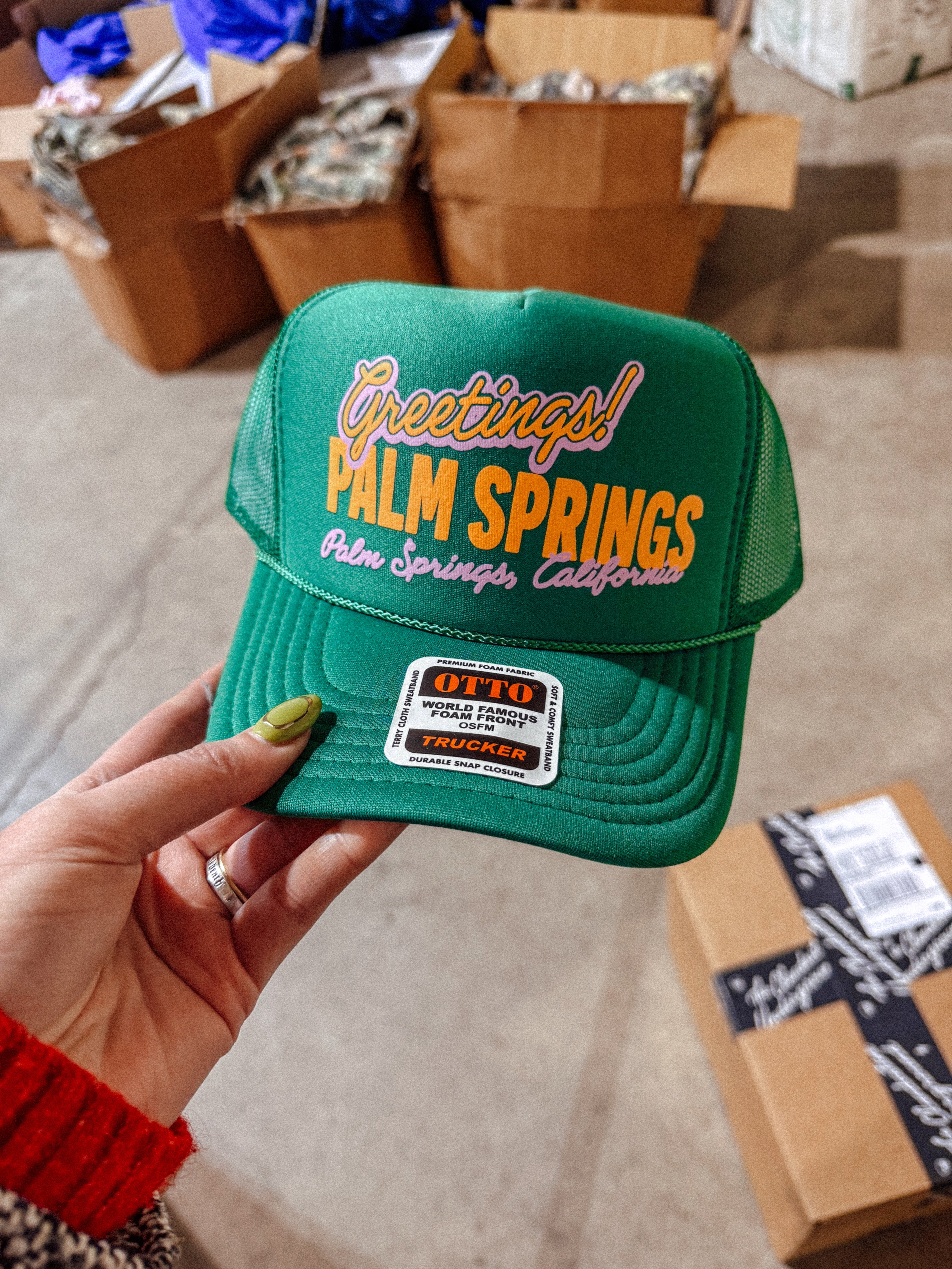 Underground Original Design: Greetings! Palm Springs, Summer Trucker Hat