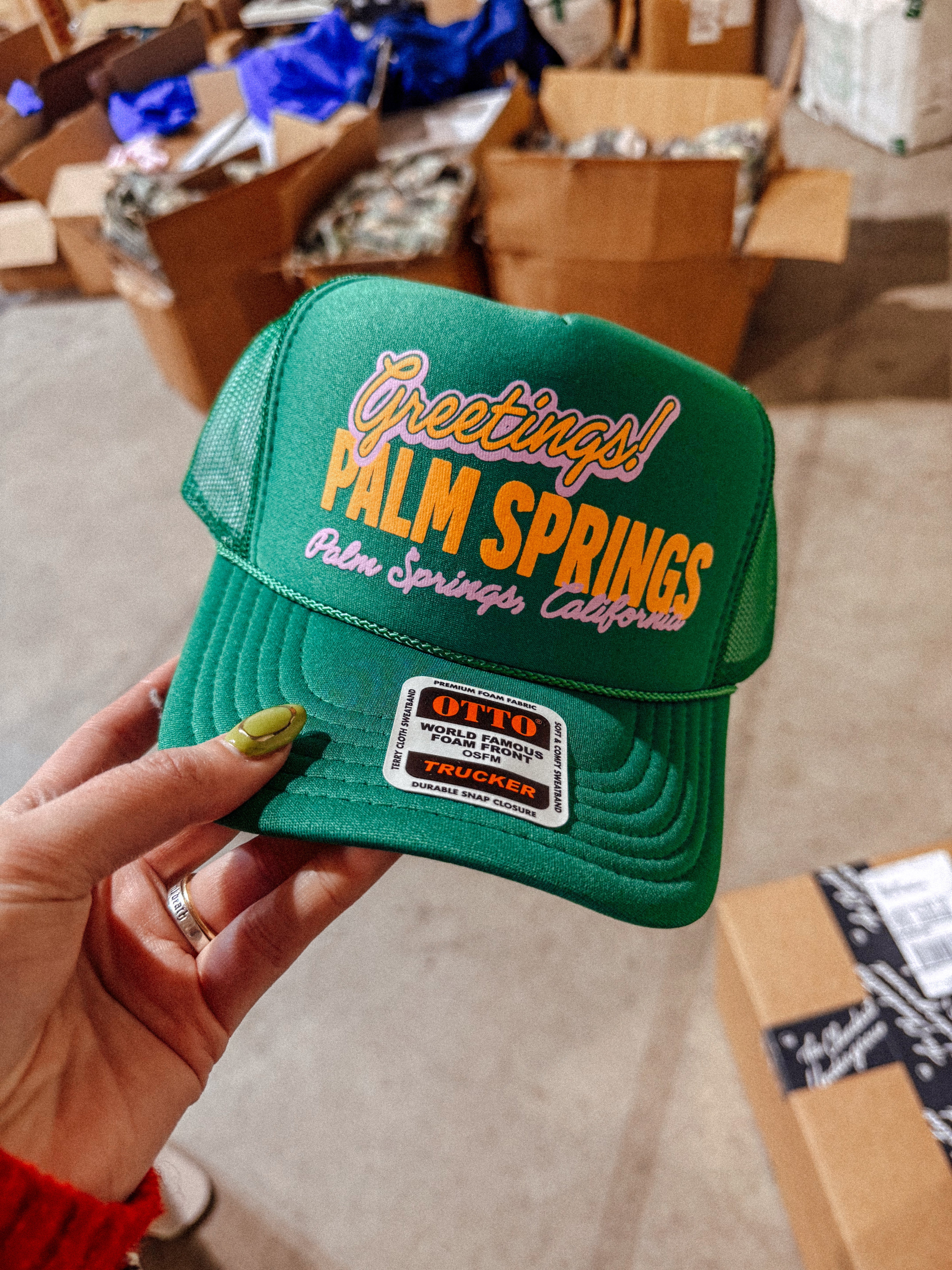 Underground Original Design: Greetings! Palm Springs, Summer Trucker Hat