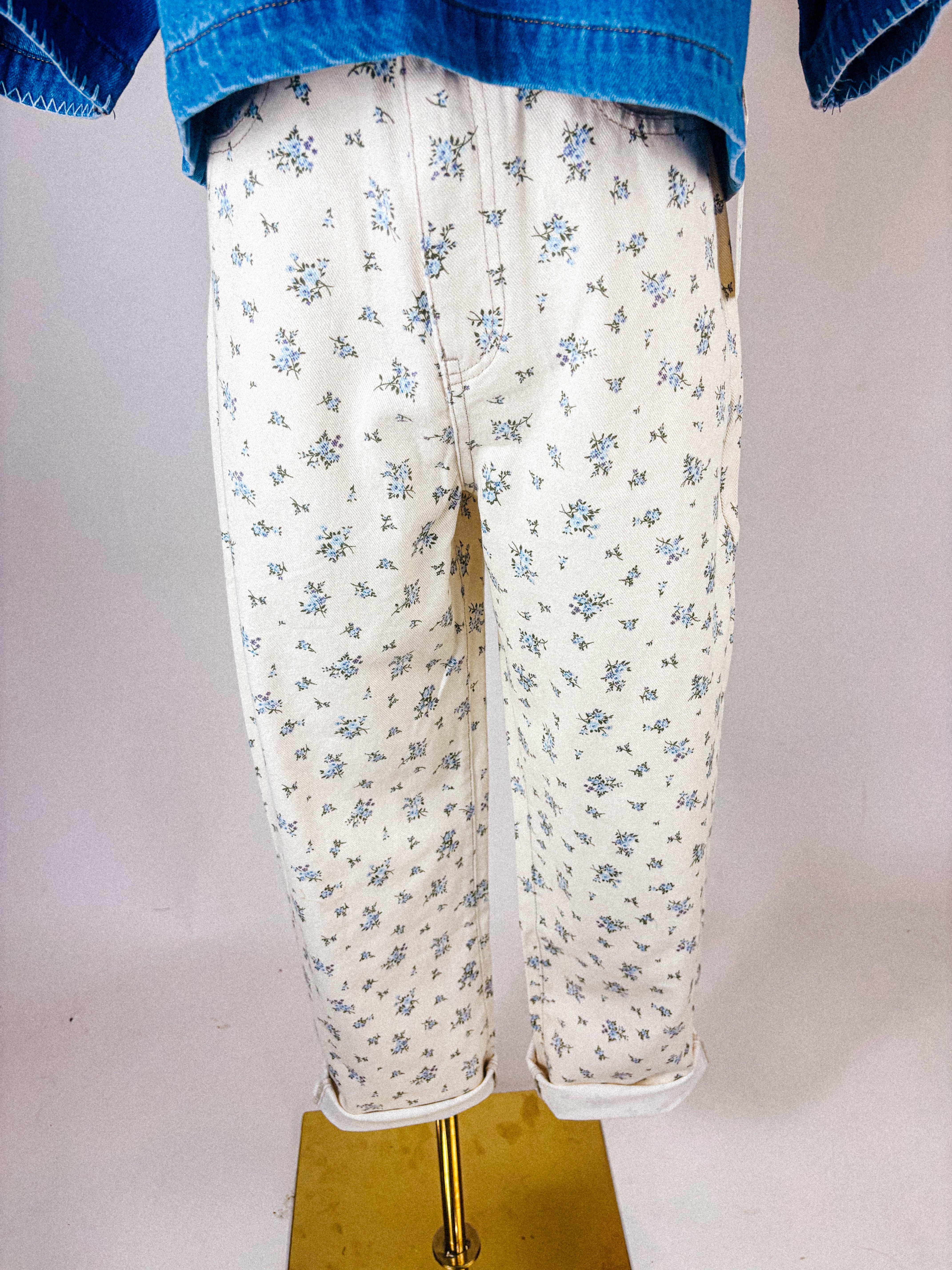 White Denim Floral Jeans