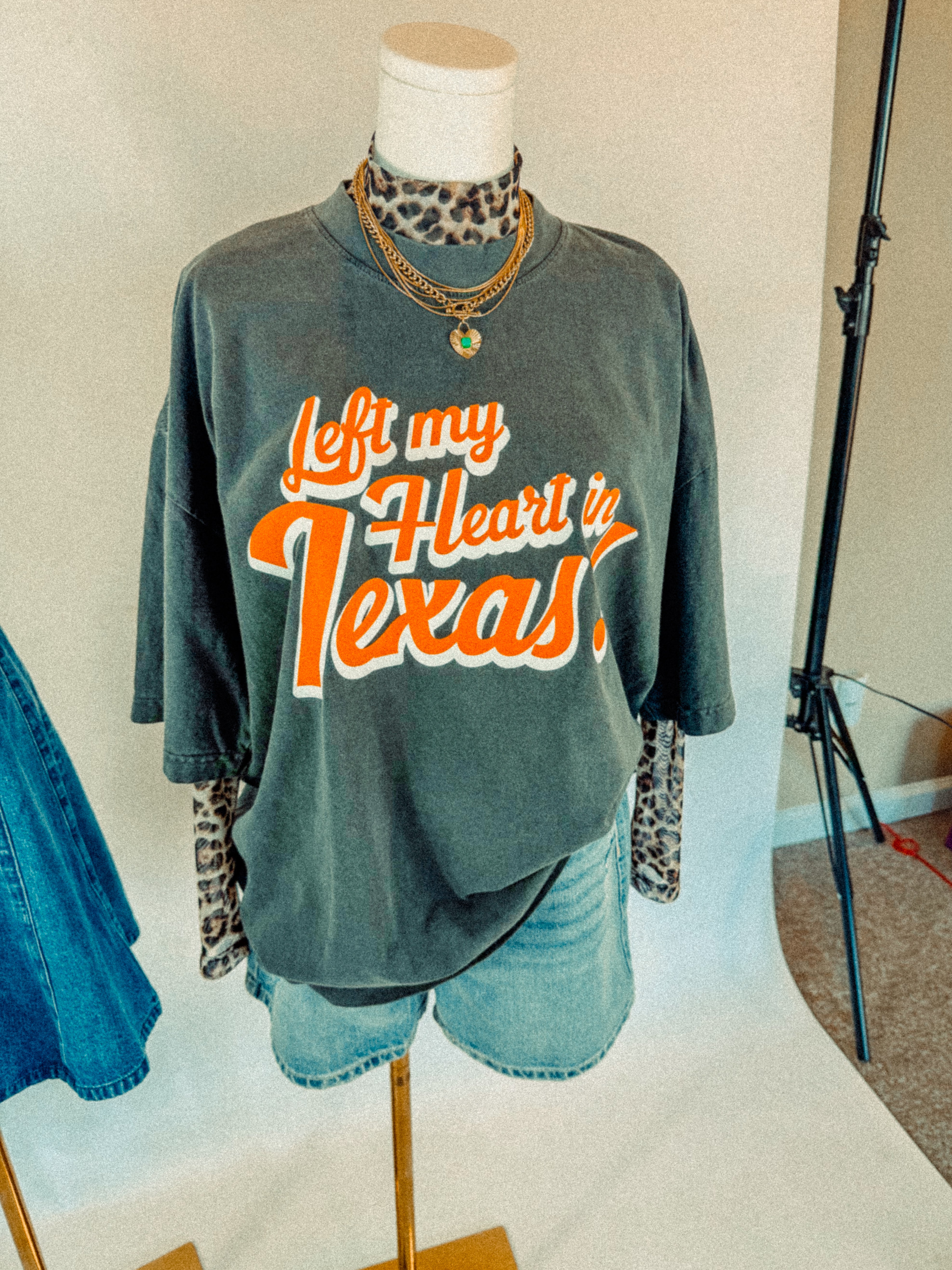 Underground Original Design: Left My Heart in Texas Boxy Cotton TShirt