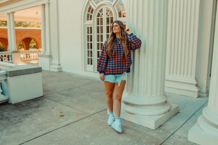 Chunky Checkered Oversized Sweater