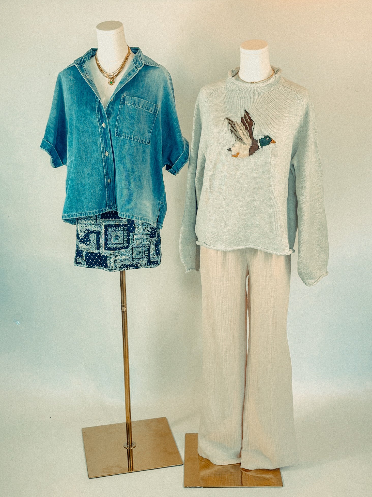 Denim Short Sleeve Boxy Button Down