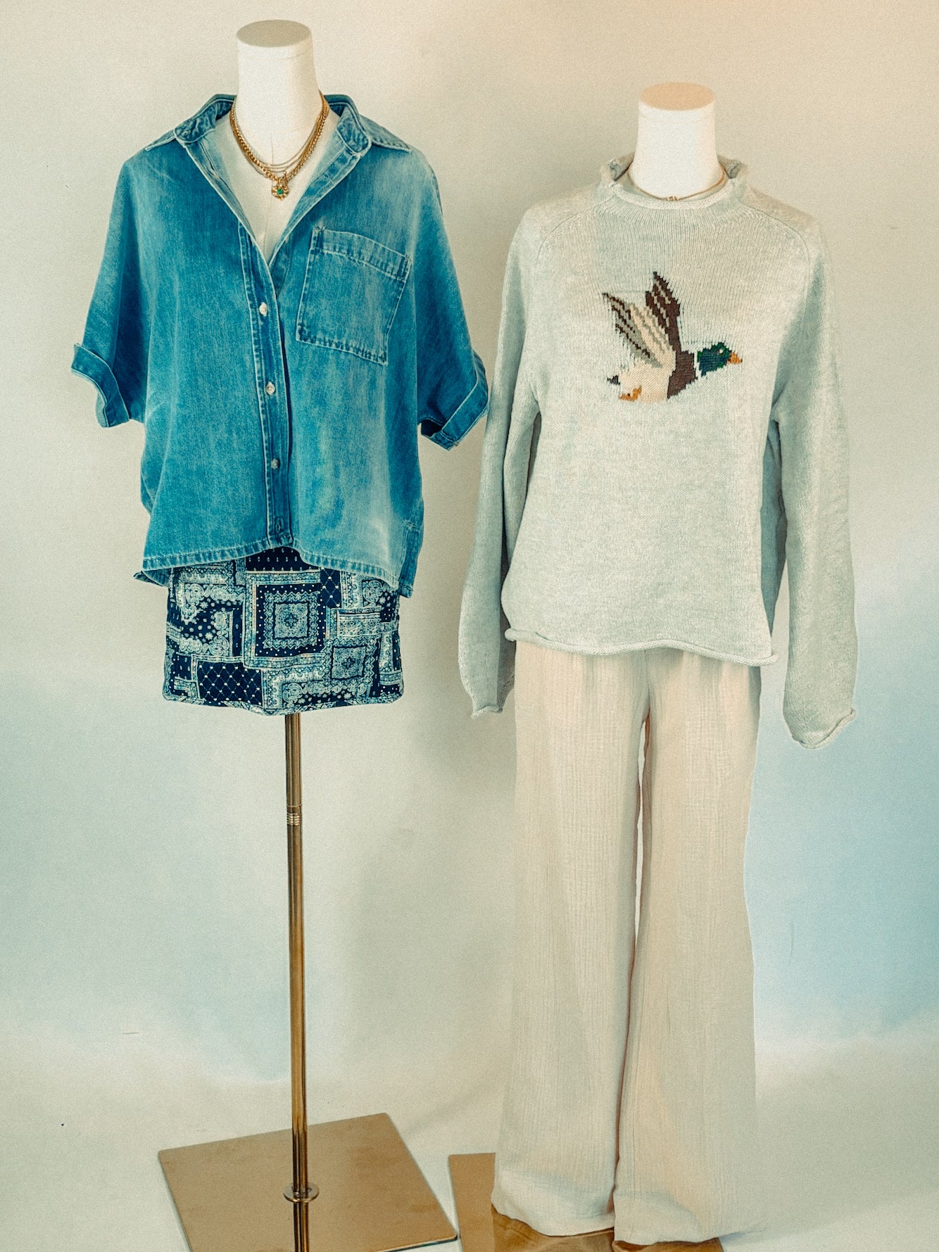 Denim Short Sleeve Boxy Button Down