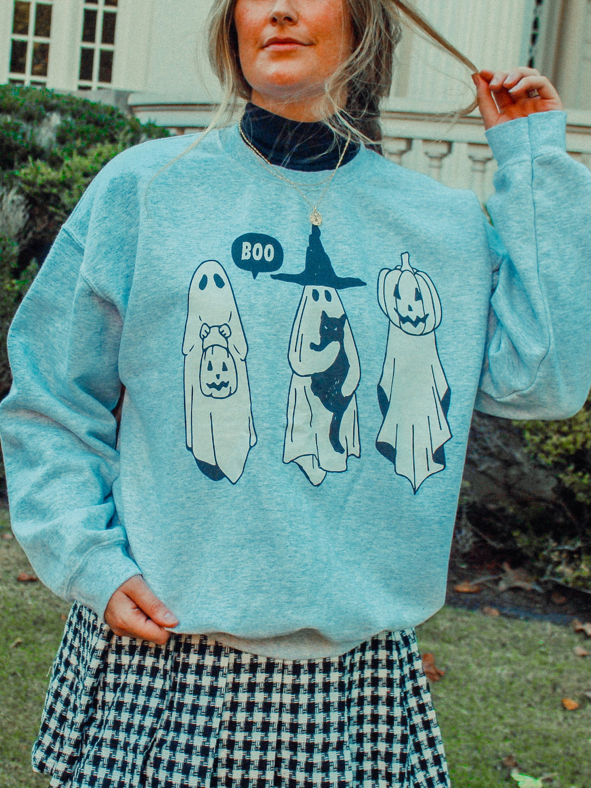Three Little Ghosts, Cotton Blend Gildan Sweatshirt