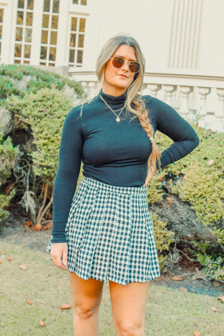 Wednesday Tweed Print Mini Skirt