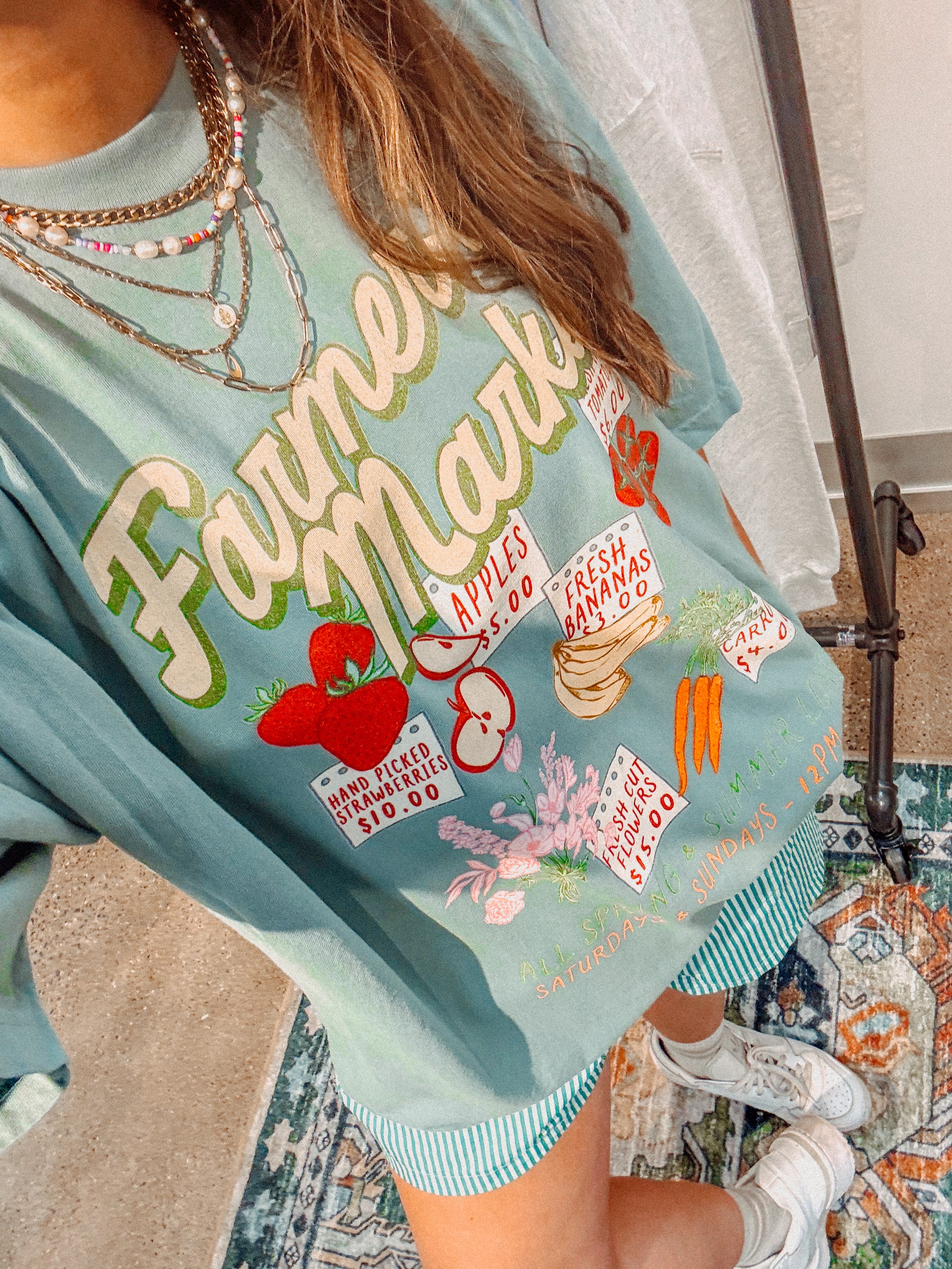 Underground Original Design: Farmer's Market Menu Boxy Cotton T-Shirt