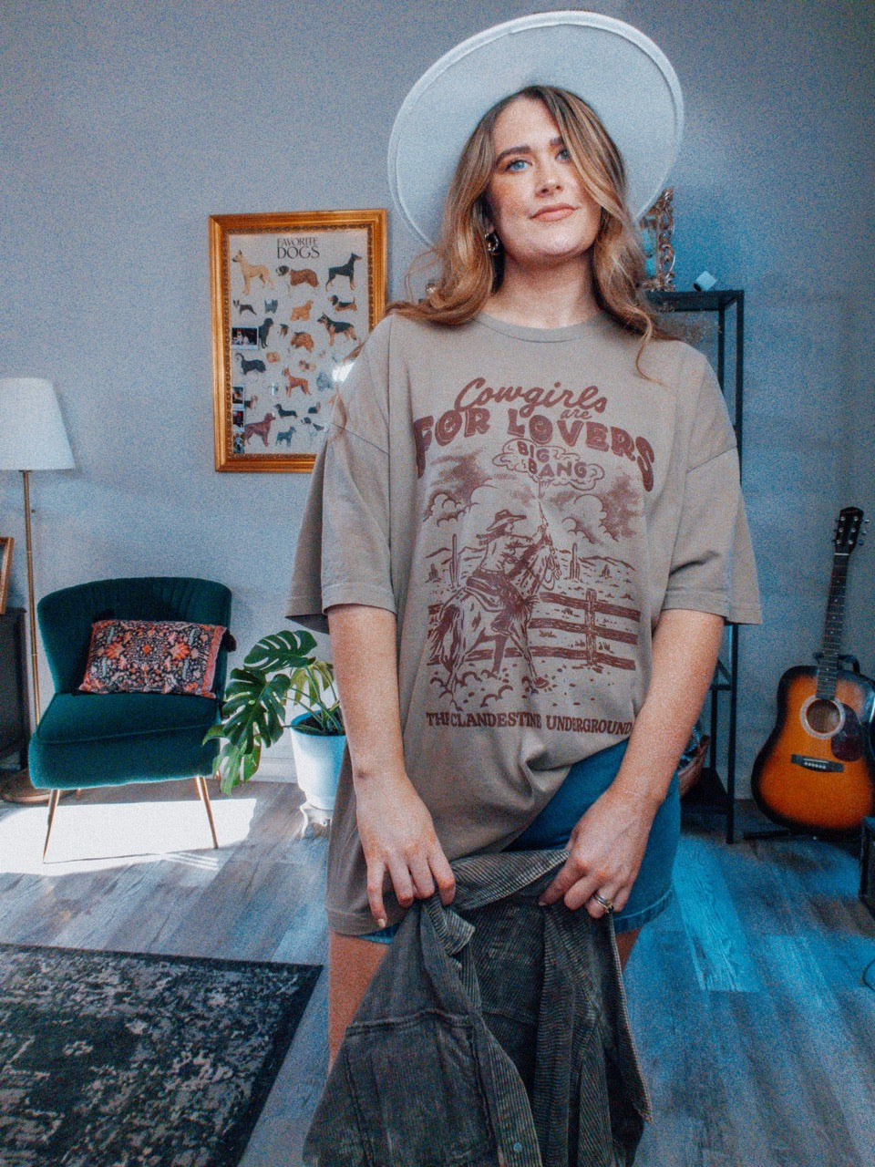 Underground Original Design: Cowgirls are for Lovers Boxy Cotton TShirt