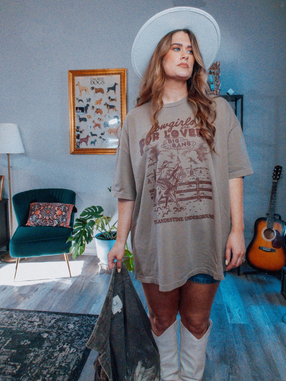 Underground Original Design: Cowgirls are for Lovers Boxy Cotton TShirt