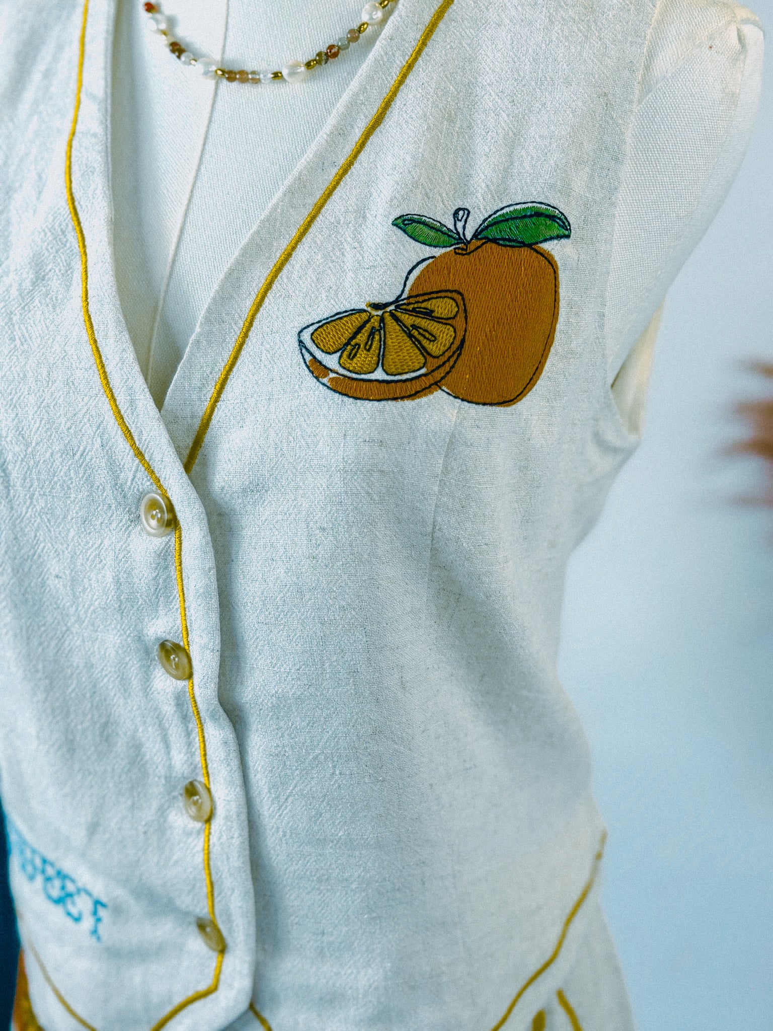 Fruit Embroidery Tank Vest