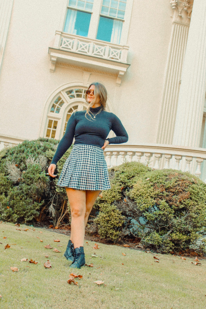 Wednesday Tweed Print Mini Skirt