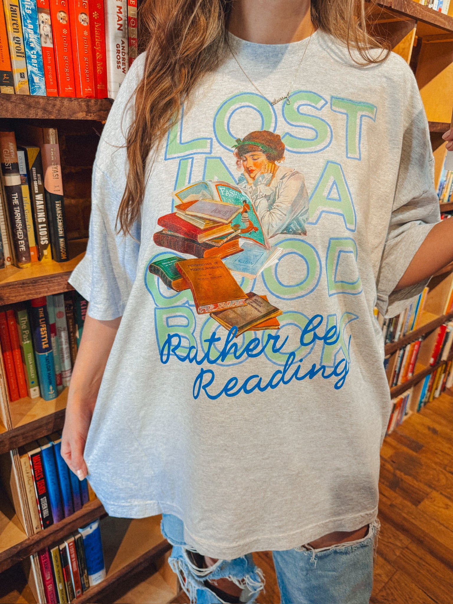 Underground Original Design: Lost in a Good Book Boxy Cotton T-Shirt