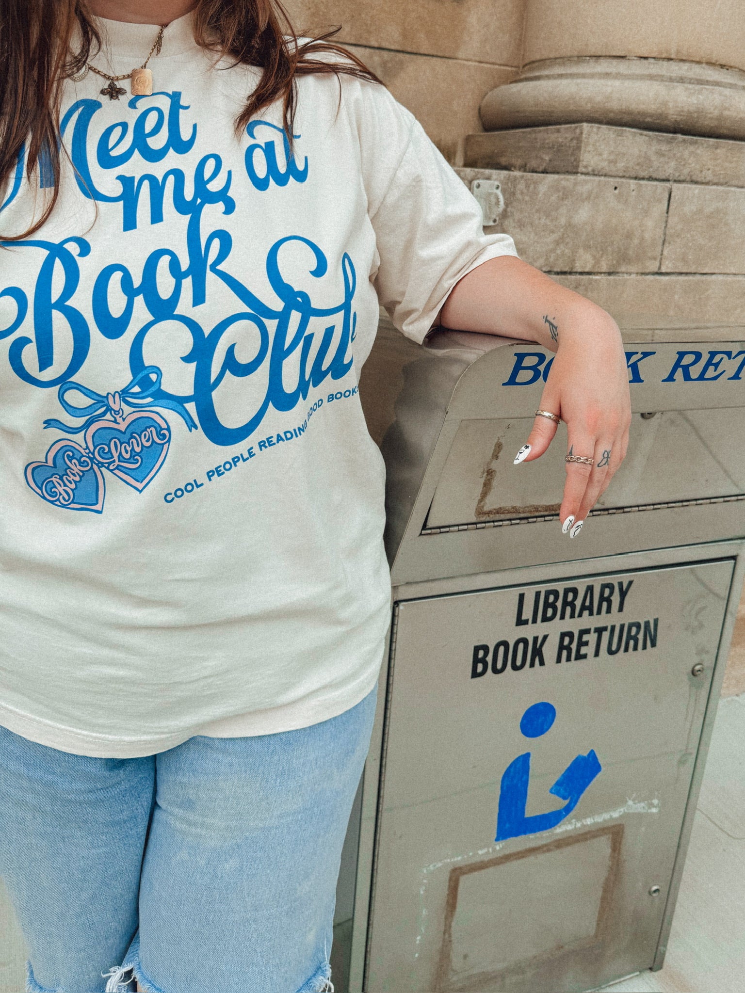 Underground Original Design: Meet Me at Book Club Boxy Cotton T-Shirt