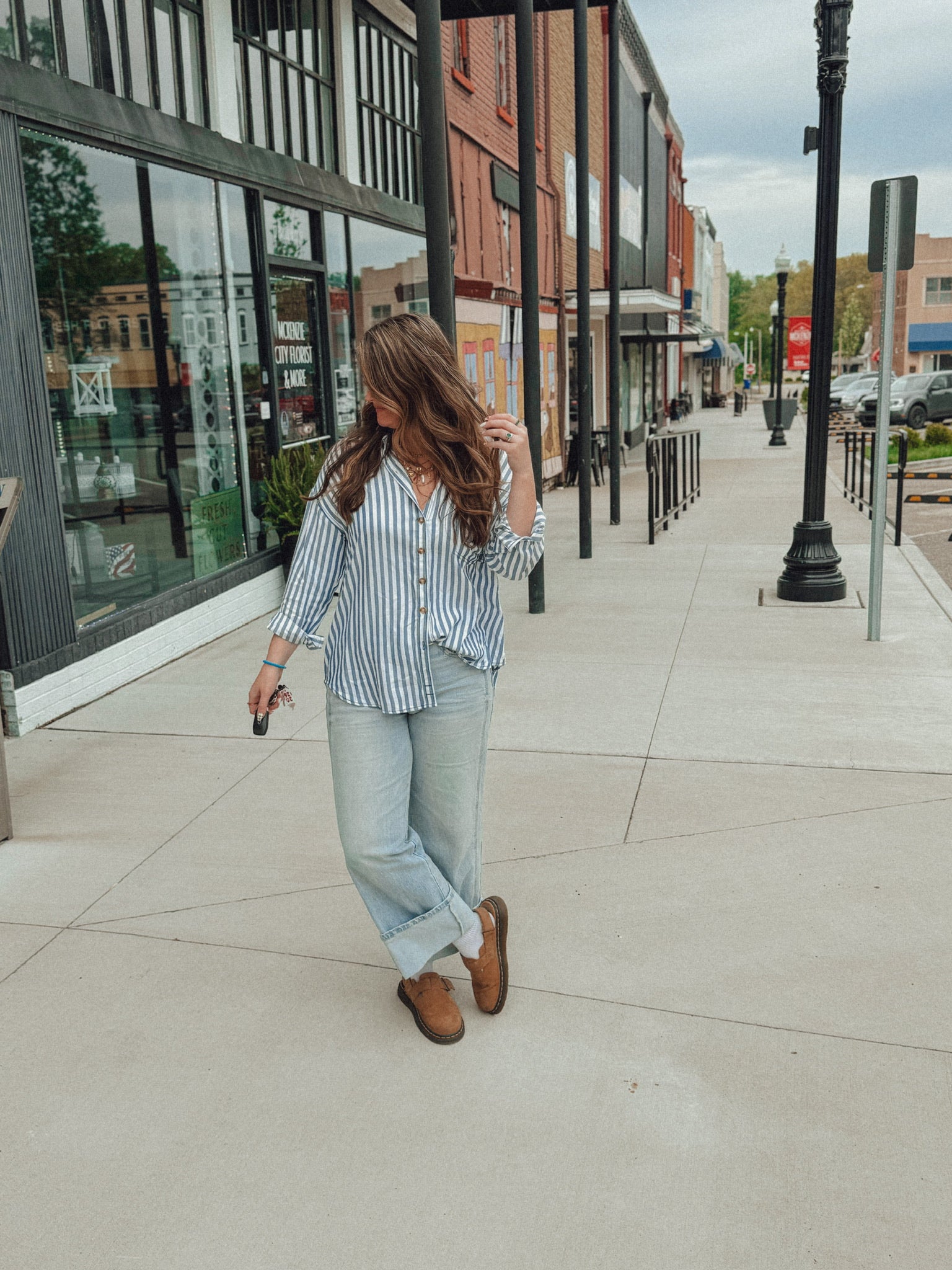 Blue And White Striped Button Down