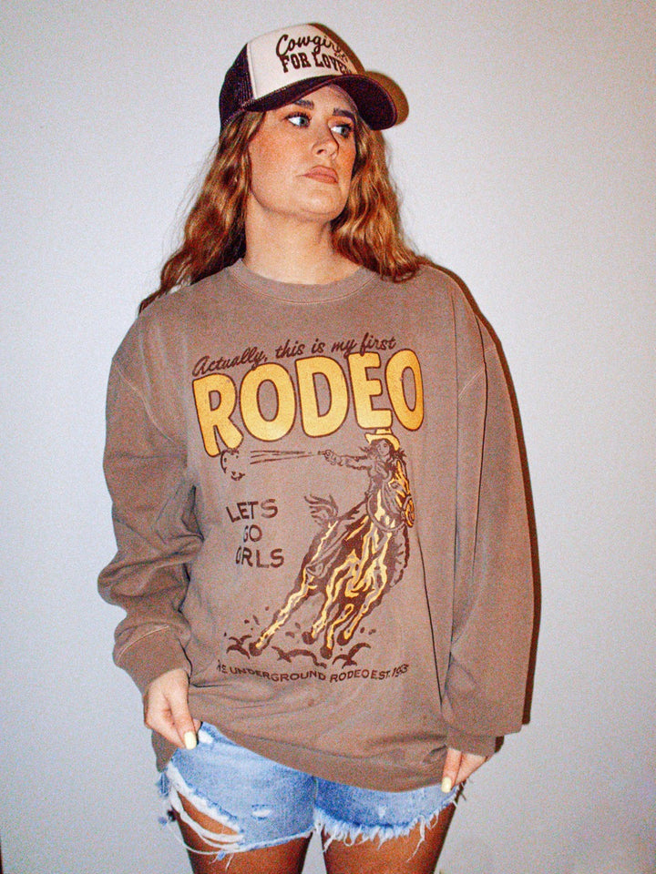 Underground Original Design: This Is My First Rodeo Oversized Vintage Sweatshirt