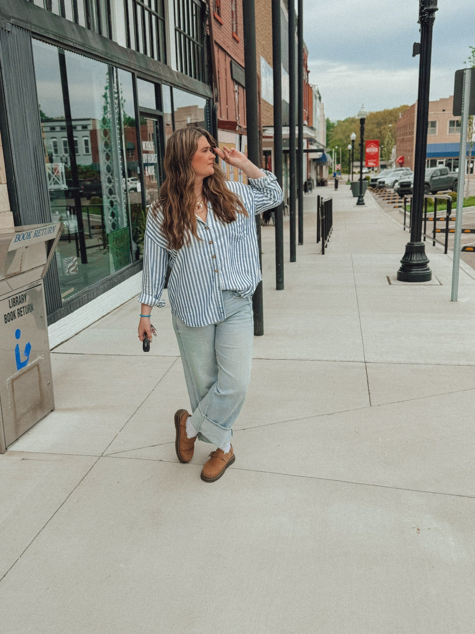 Blue And White Striped Button Down