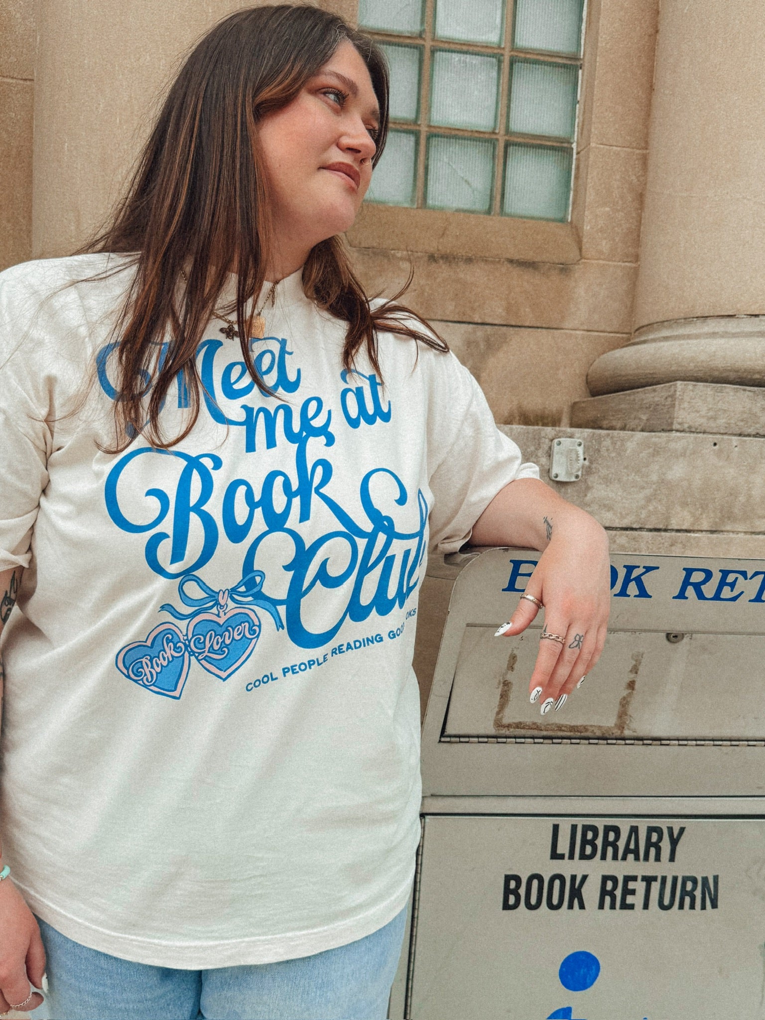 Underground Original Design: Meet Me at Book Club Boxy Cotton T-Shirt