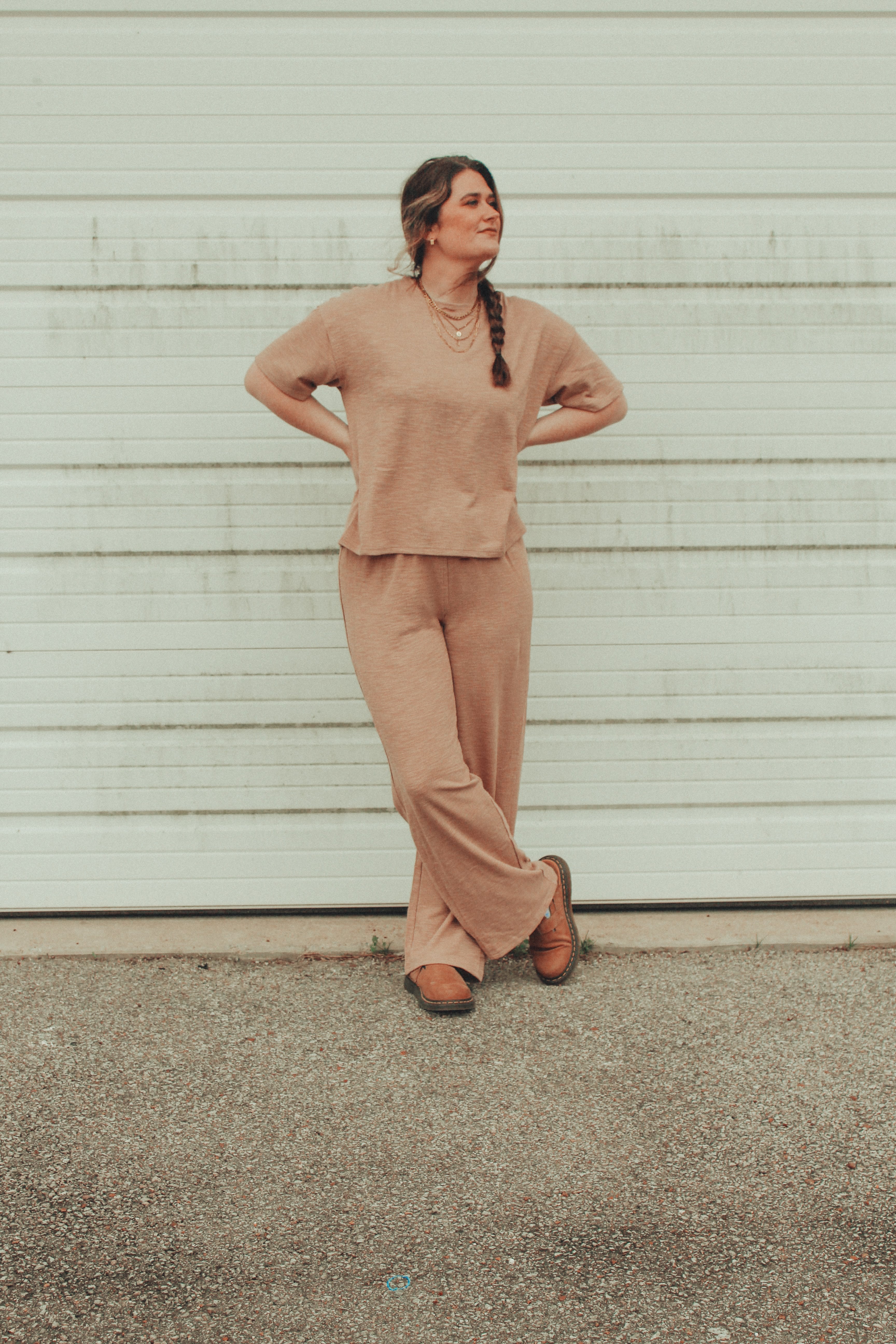 Cozy Camel Waffle Knit Two Piece Set