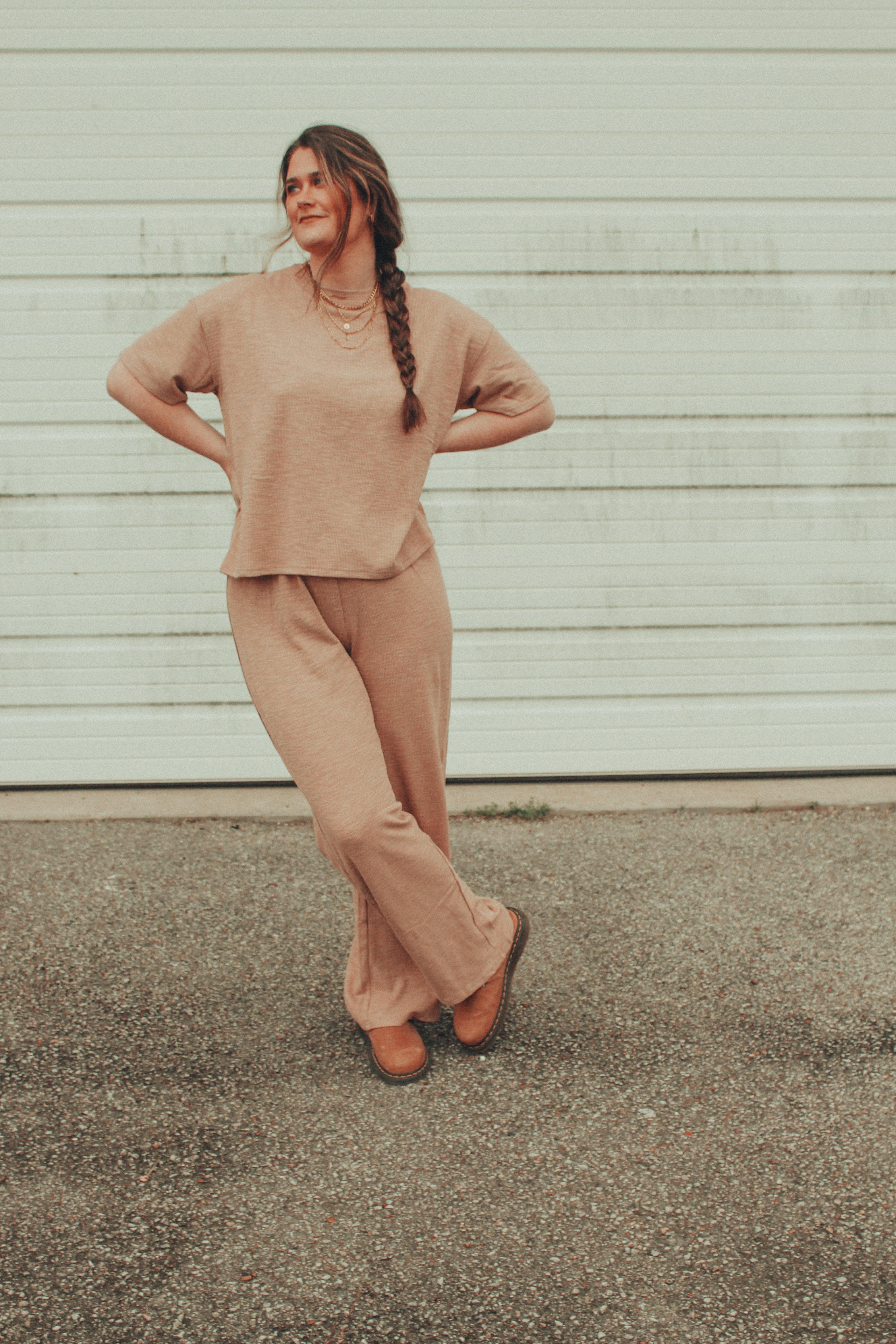 Cozy Camel Waffle Knit Two Piece Set