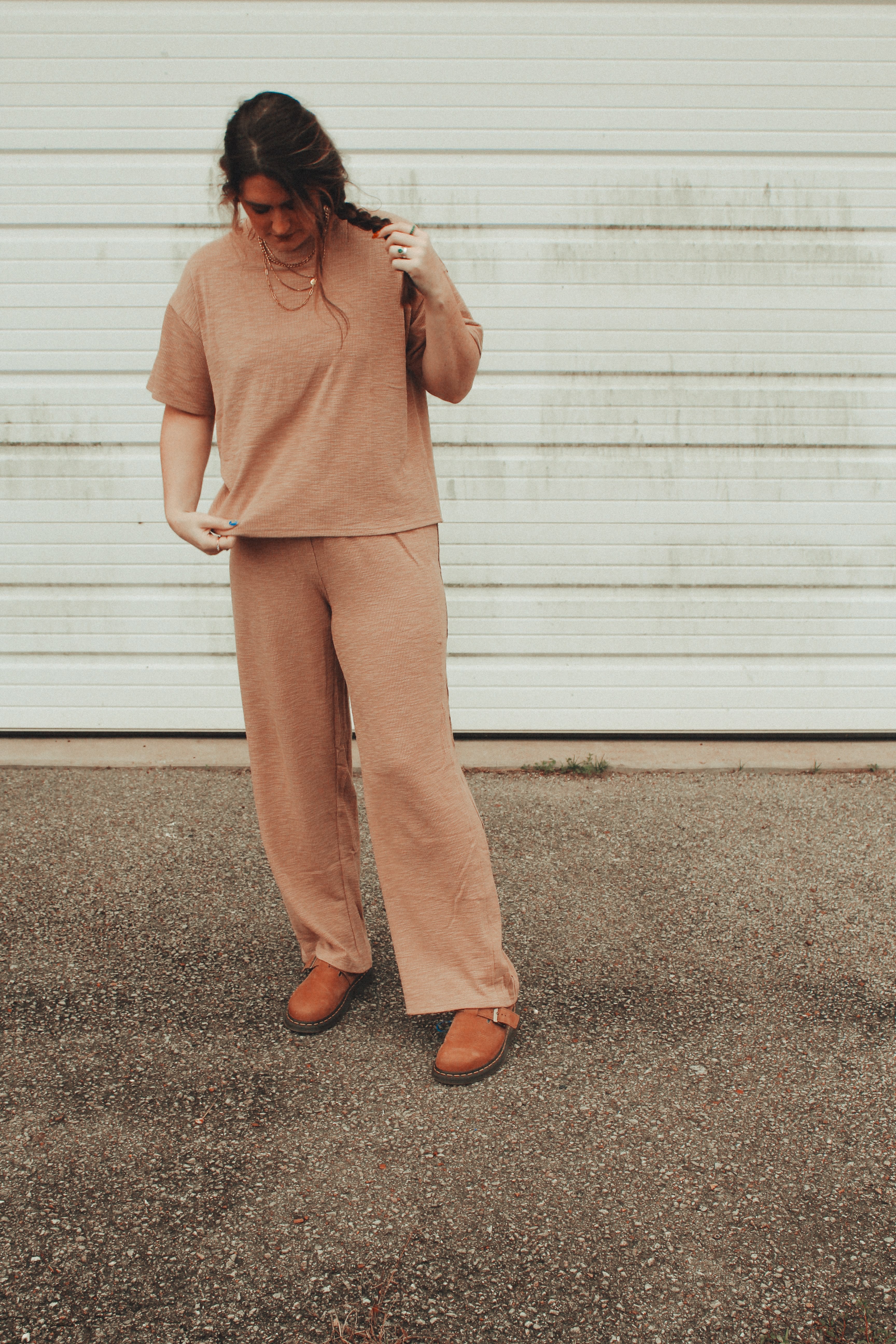 Cozy Camel Waffle Knit Two Piece Set