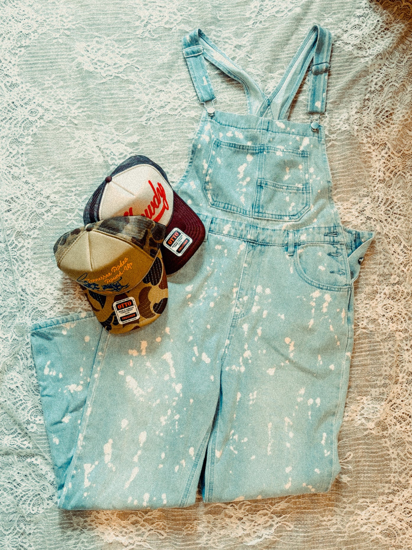 Retro Paint Splashed Long Overalls