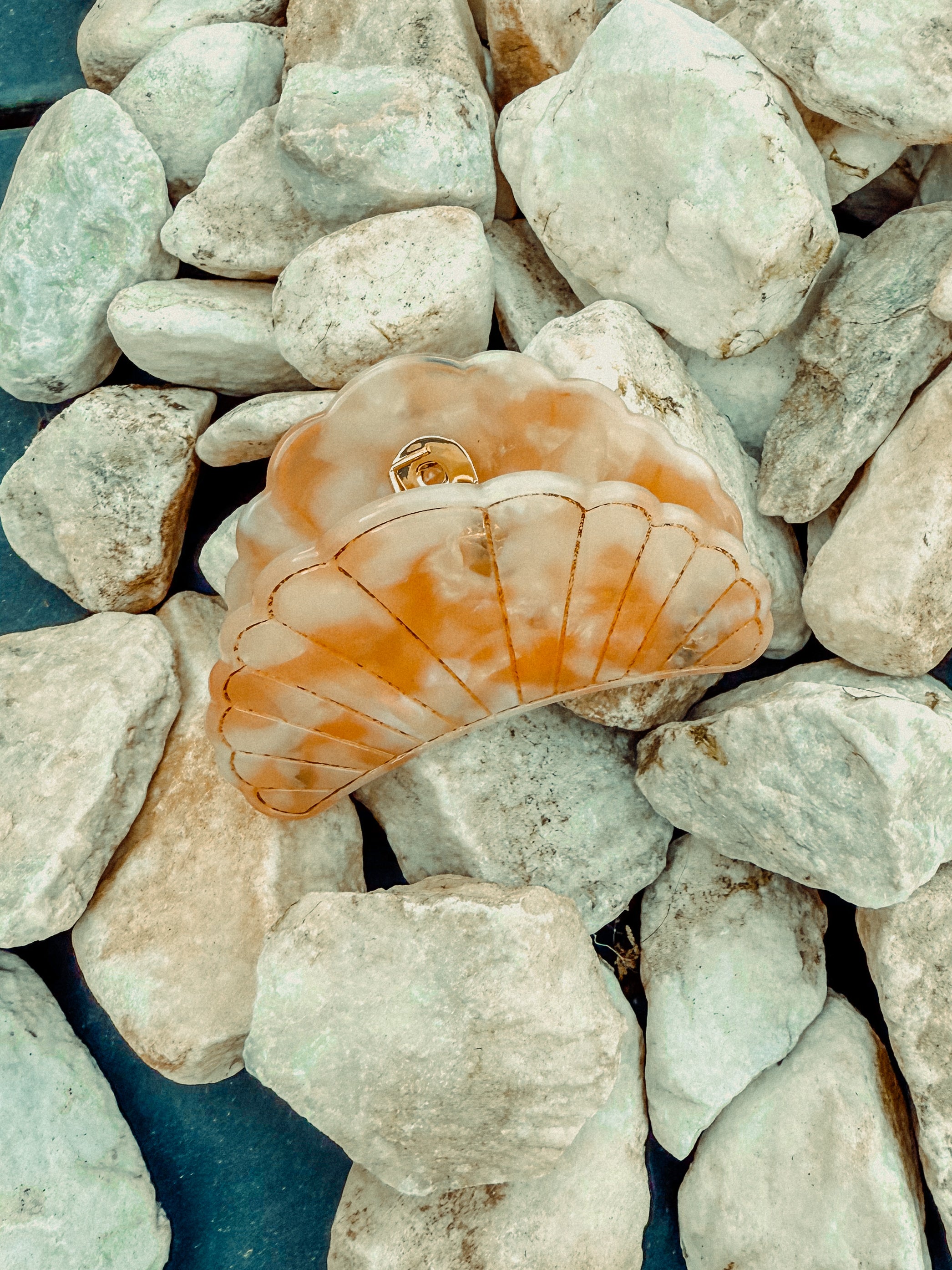 Seashell Gold Accented Claw Clip