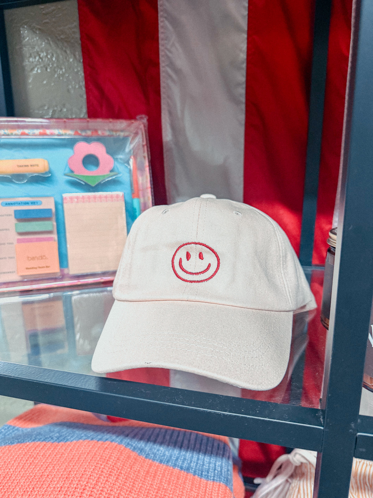 Smile Face Embroidered Baseball Cap
