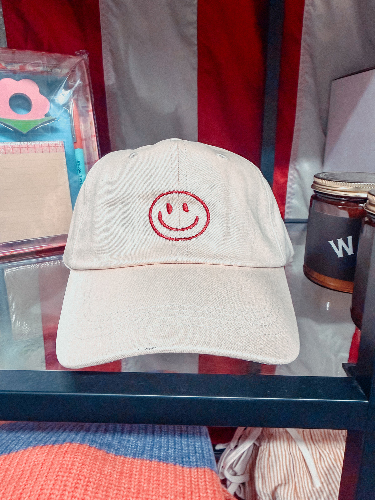 Smile Face Embroidered Baseball Cap