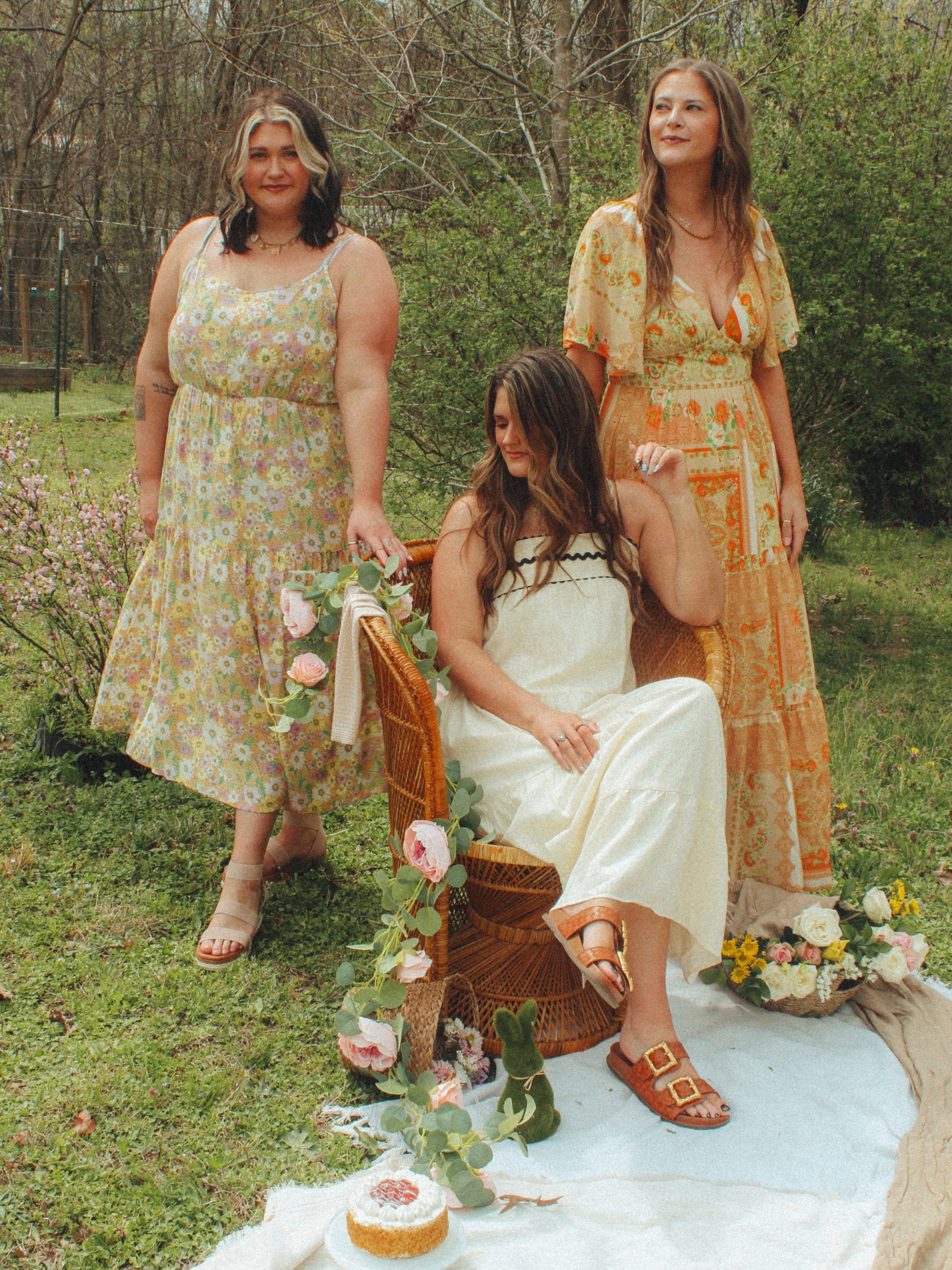 Apricot Floral Maxi Dress | Curvy