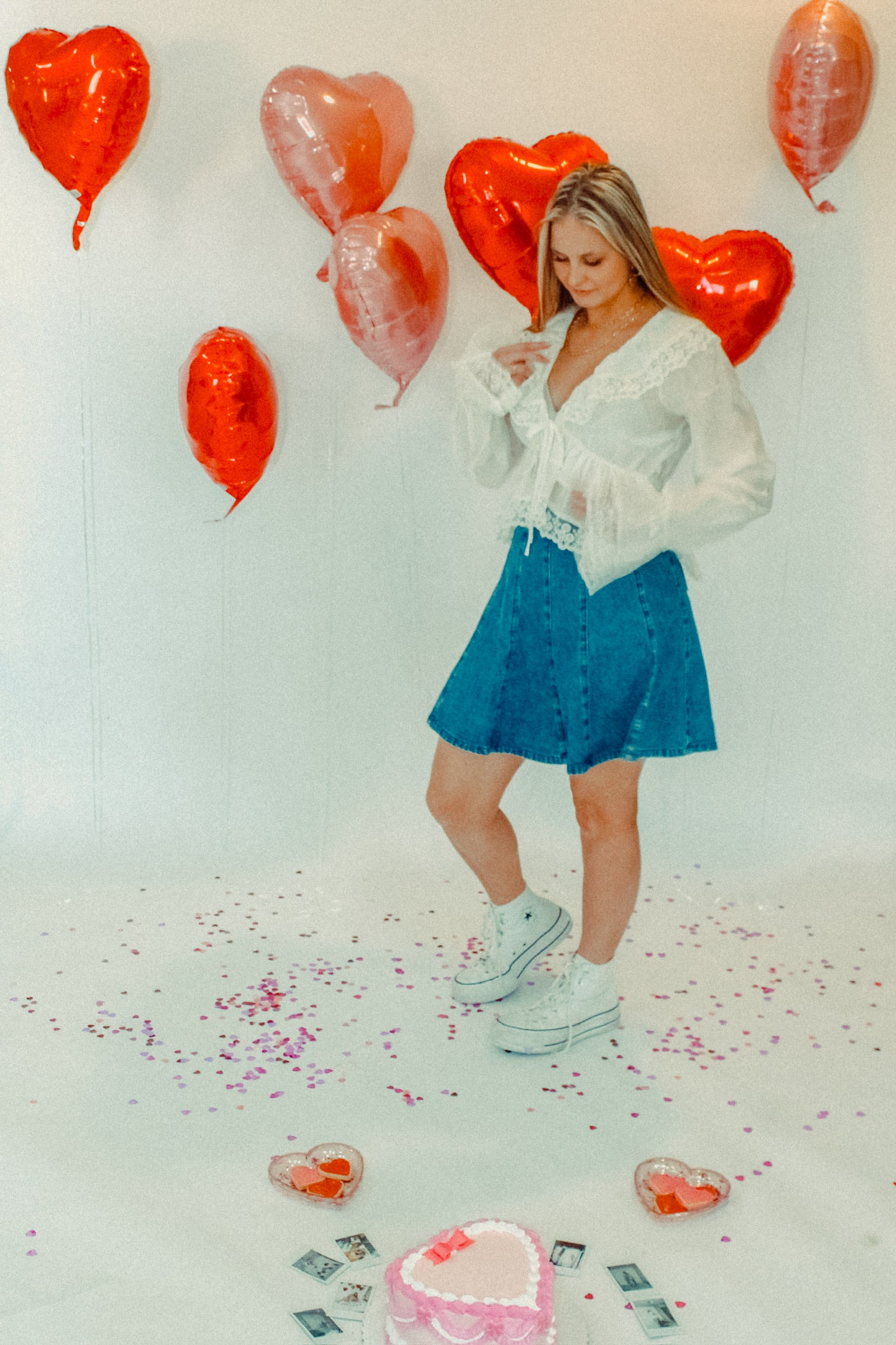 Ruffle Bell Sleeve Tie Front White Blouse