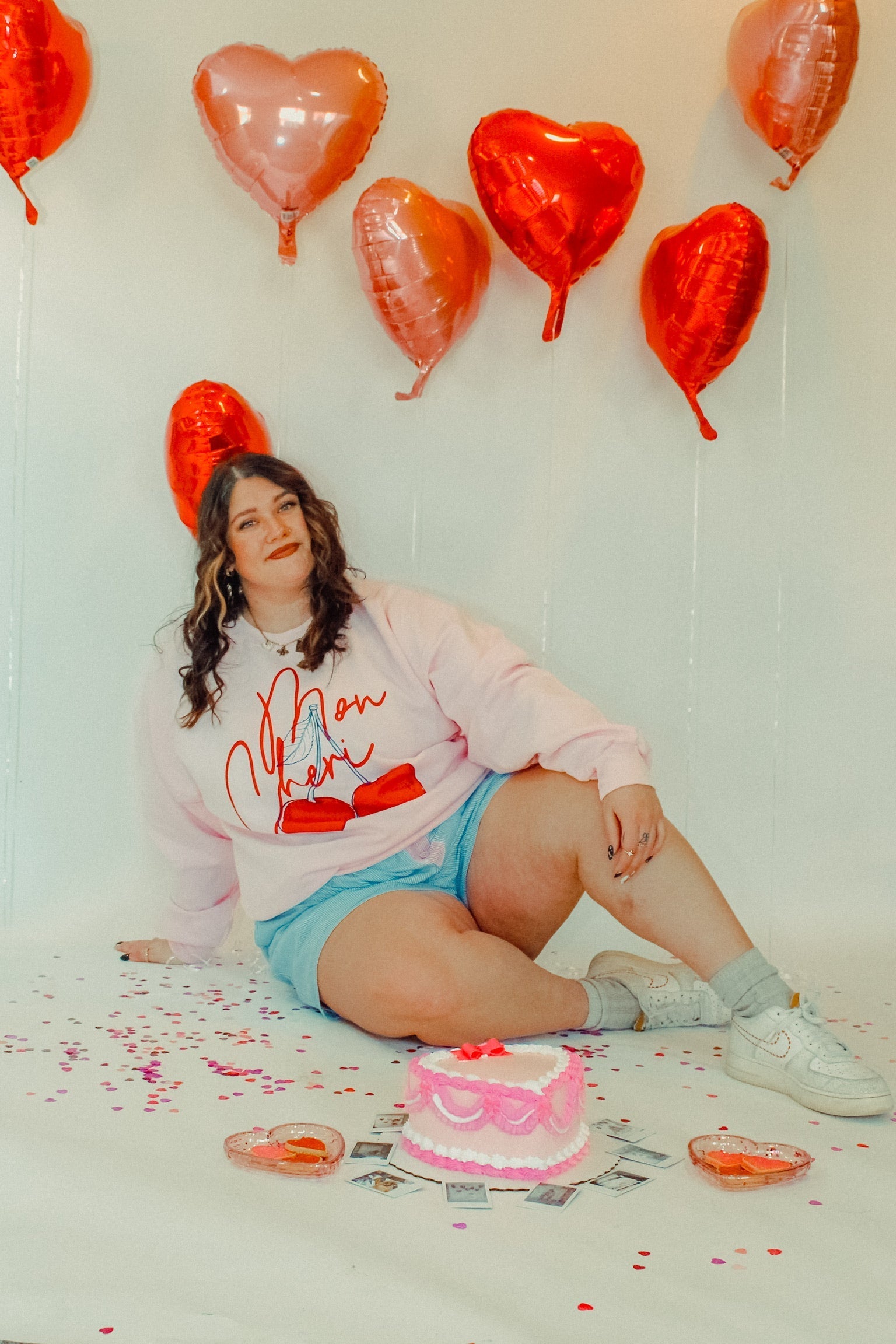 Underground Original Design: Mon Cheri, Cherries Boxy Cotton Sweatshirt