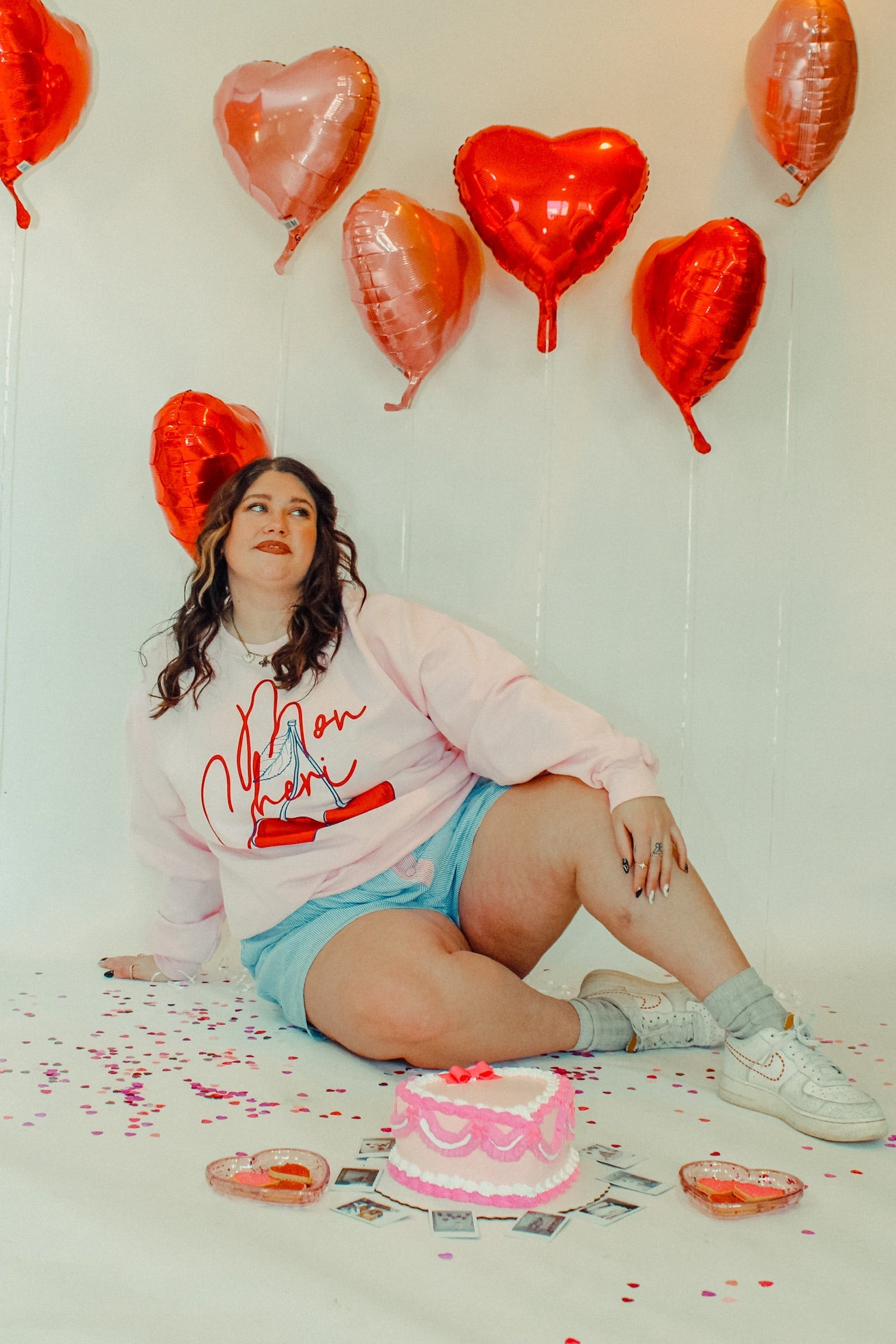 Underground Original Design: Mon Cheri, Cherries Boxy Cotton Sweatshirt