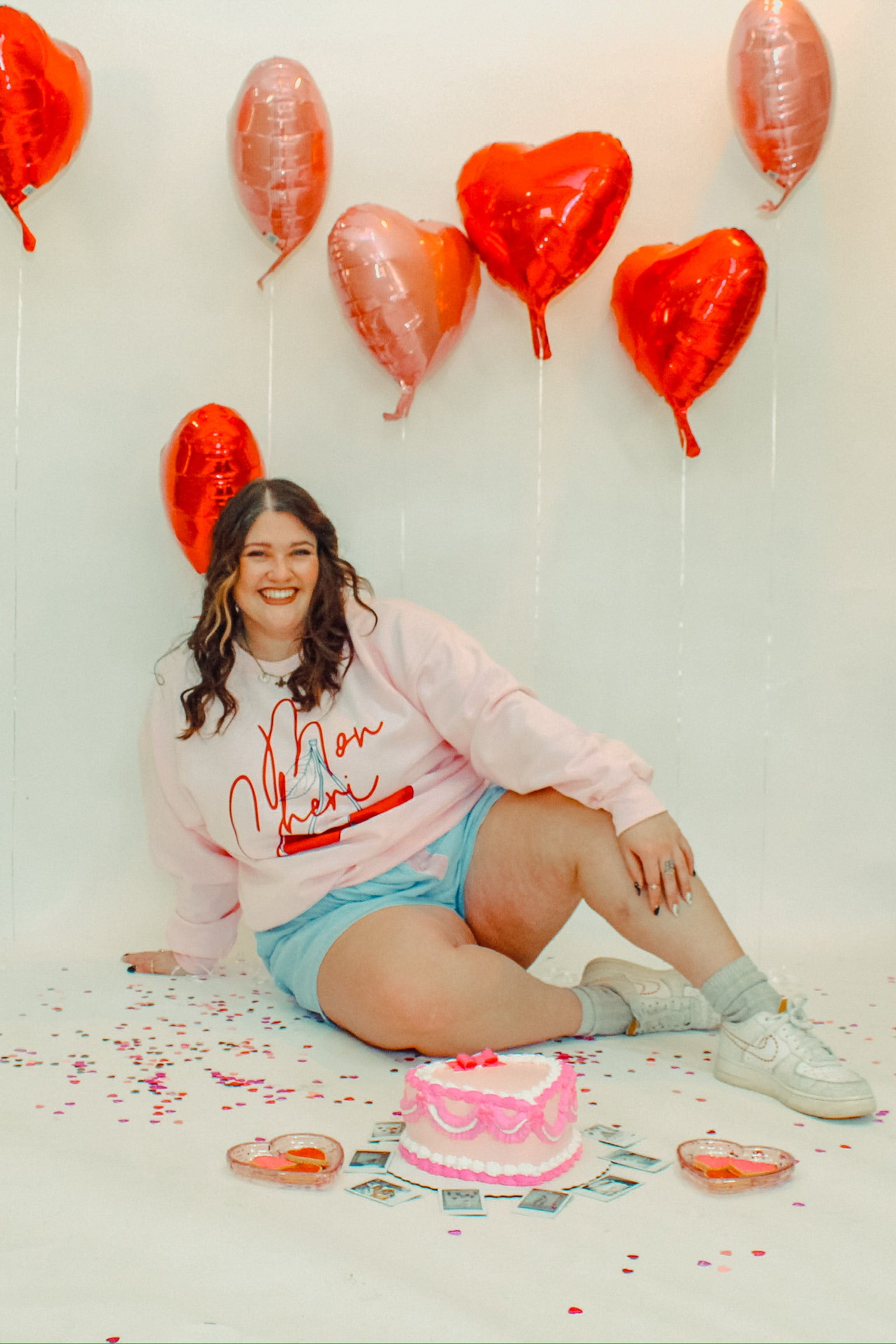 Underground Original Design: Mon Cheri, Cherries Boxy Cotton Sweatshirt